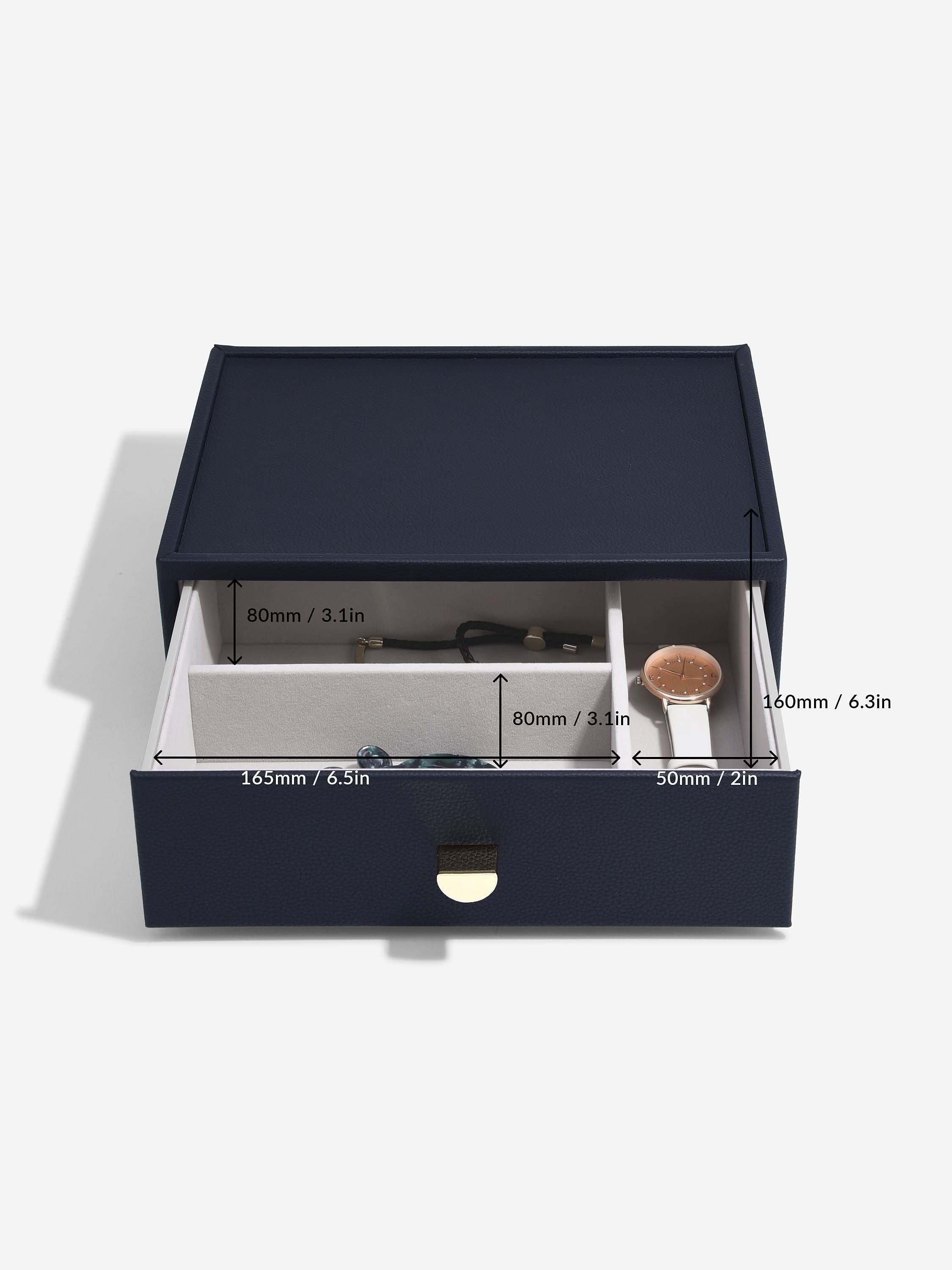 Stackers Klassieke Display Juwelendoos Set van 3 Marineblauw - Mystackers