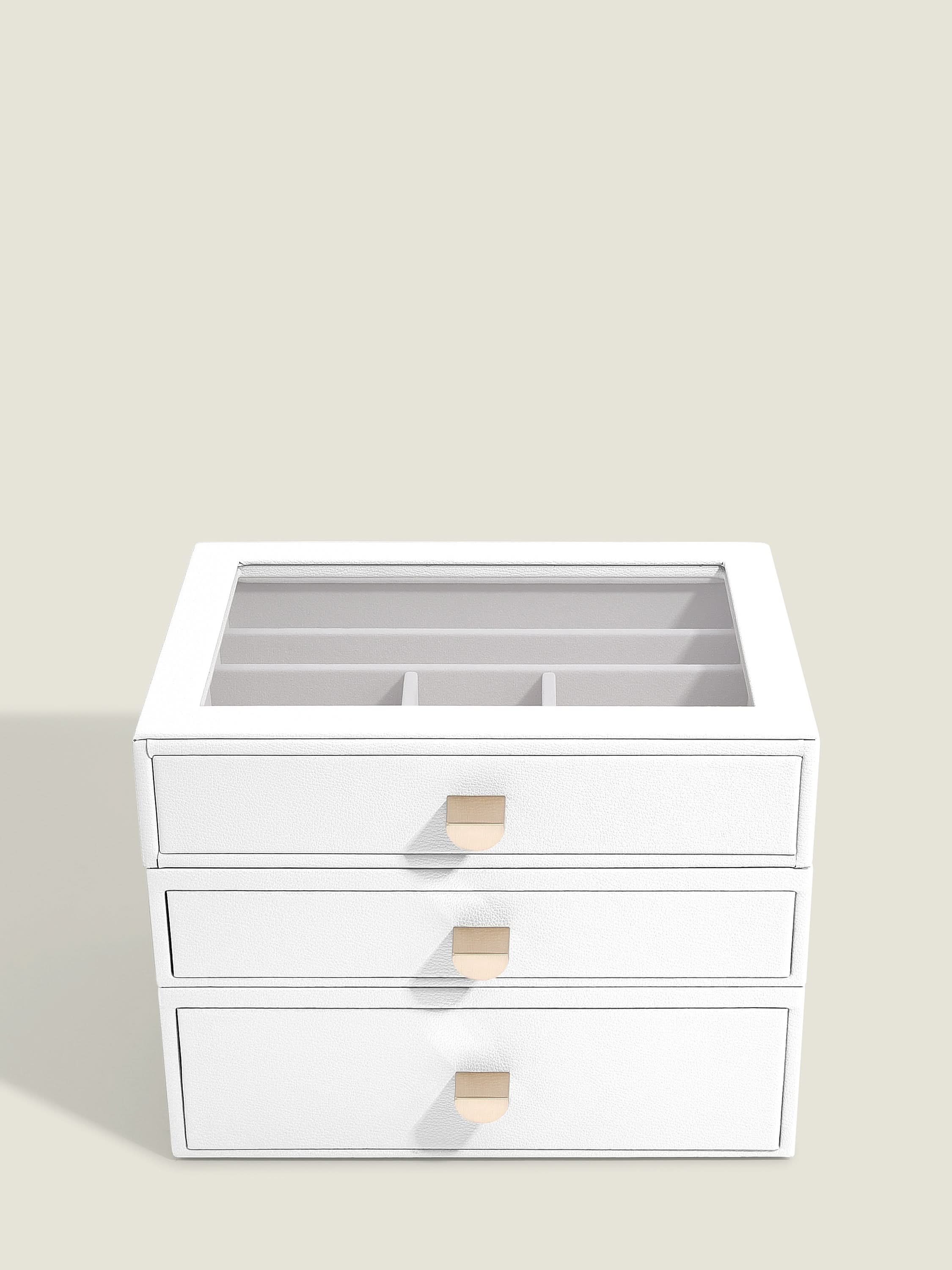 Stackers Classic Display Jewellery Box Set of 3 White