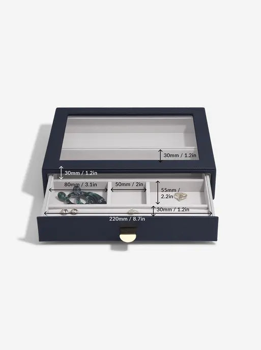 Stackers Klassieke Display Juwelendoos Set van 4 Marineblauw - Mystackers
