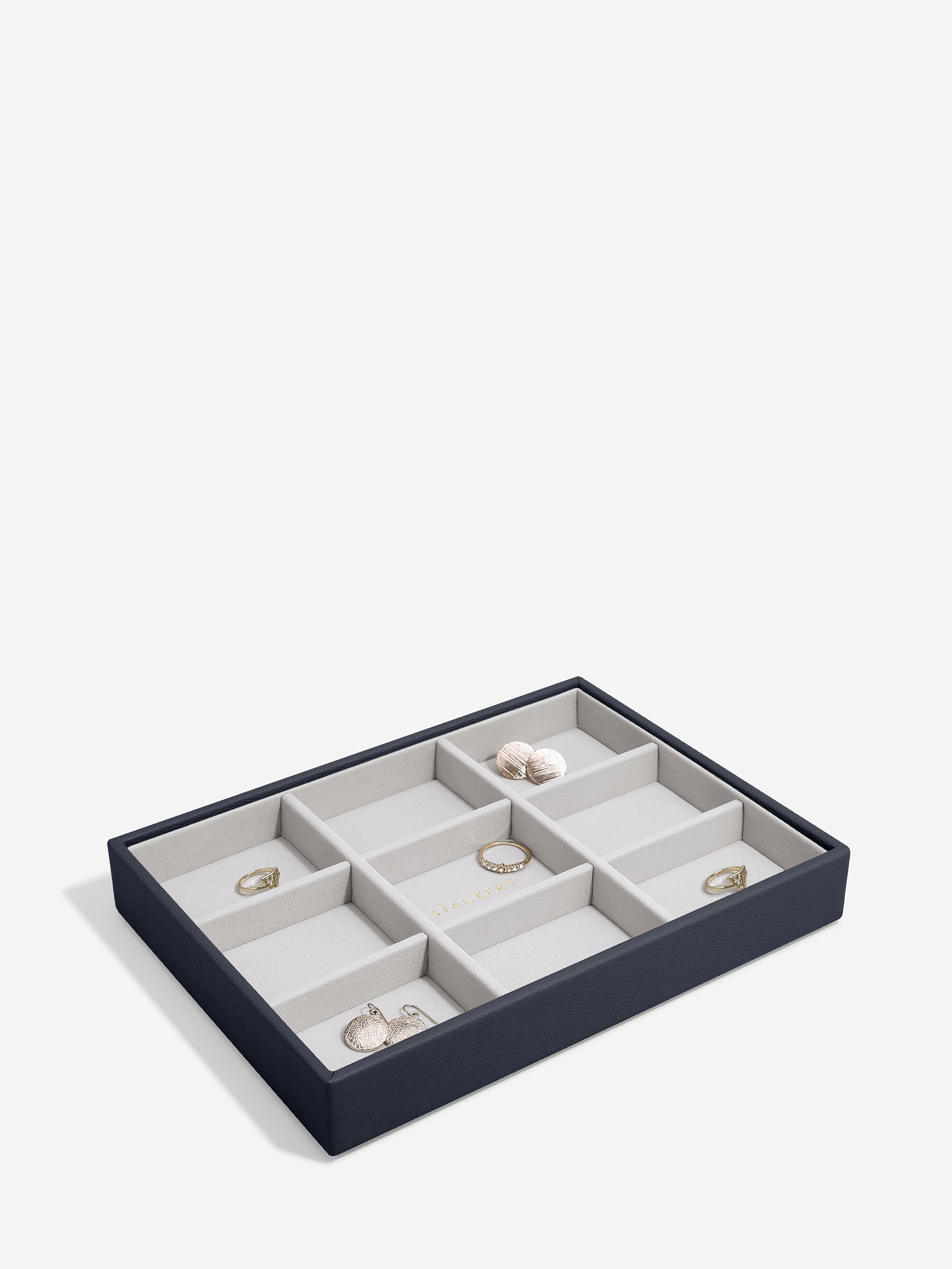 Stackers Standard Jewellery Layer for Classic Jewellery Box Navy Blue