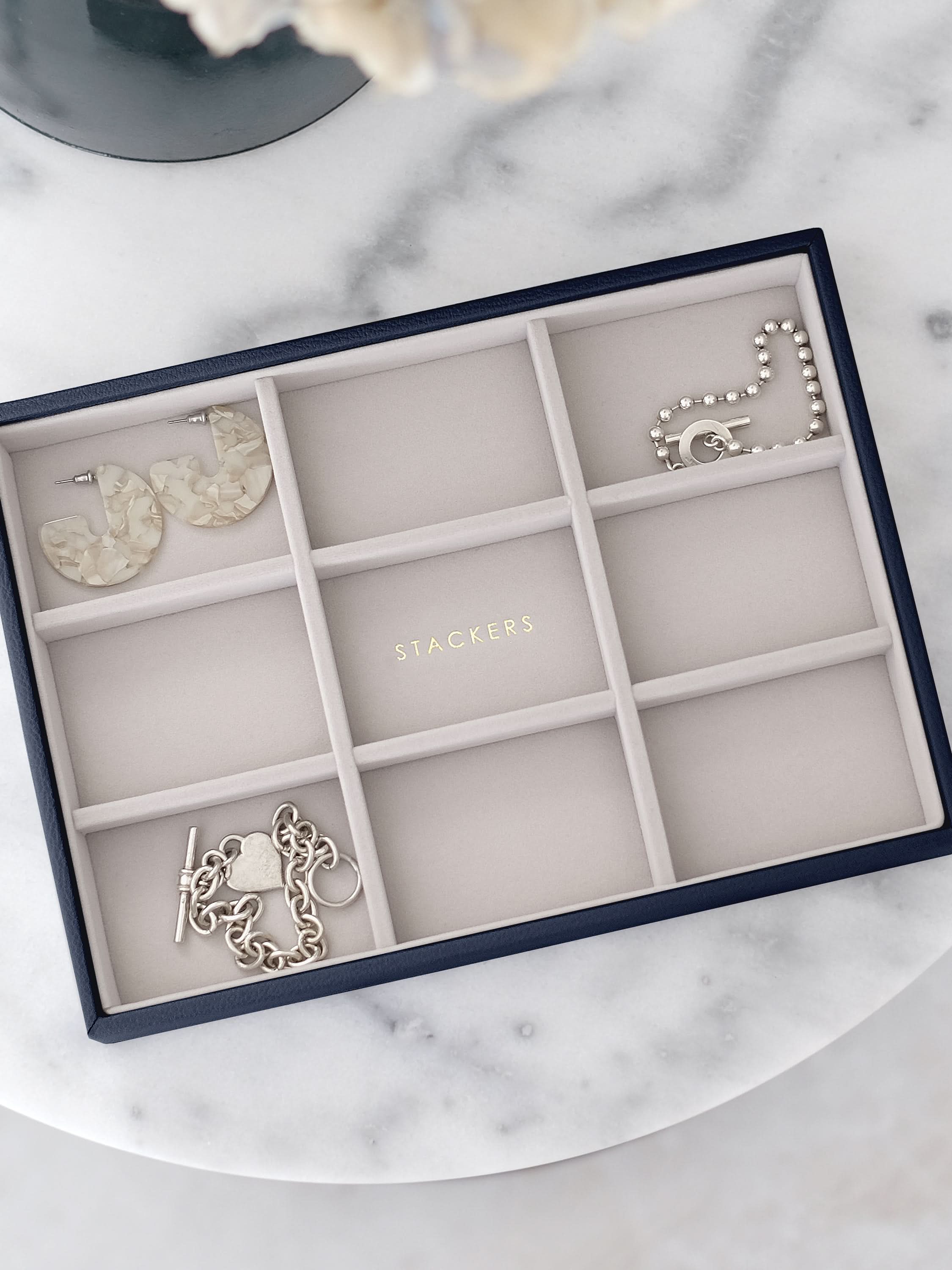 Stackers standaard Sieradenlaag voor Klassieke Juwelendoos Marineblauw - Mystackers