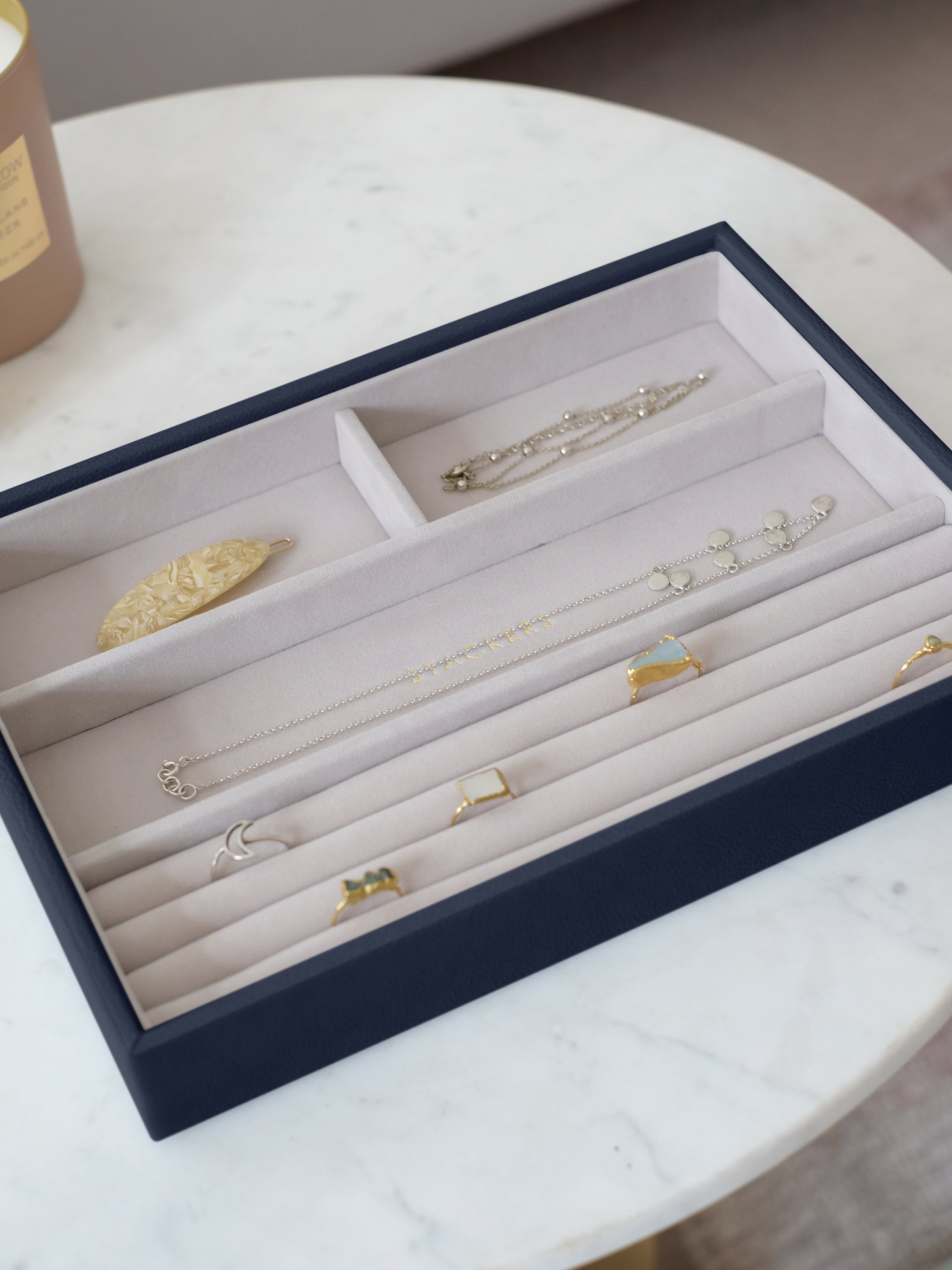Stackers Ring & Bracelet Layer for Classic Jewellery Box Navy Blue