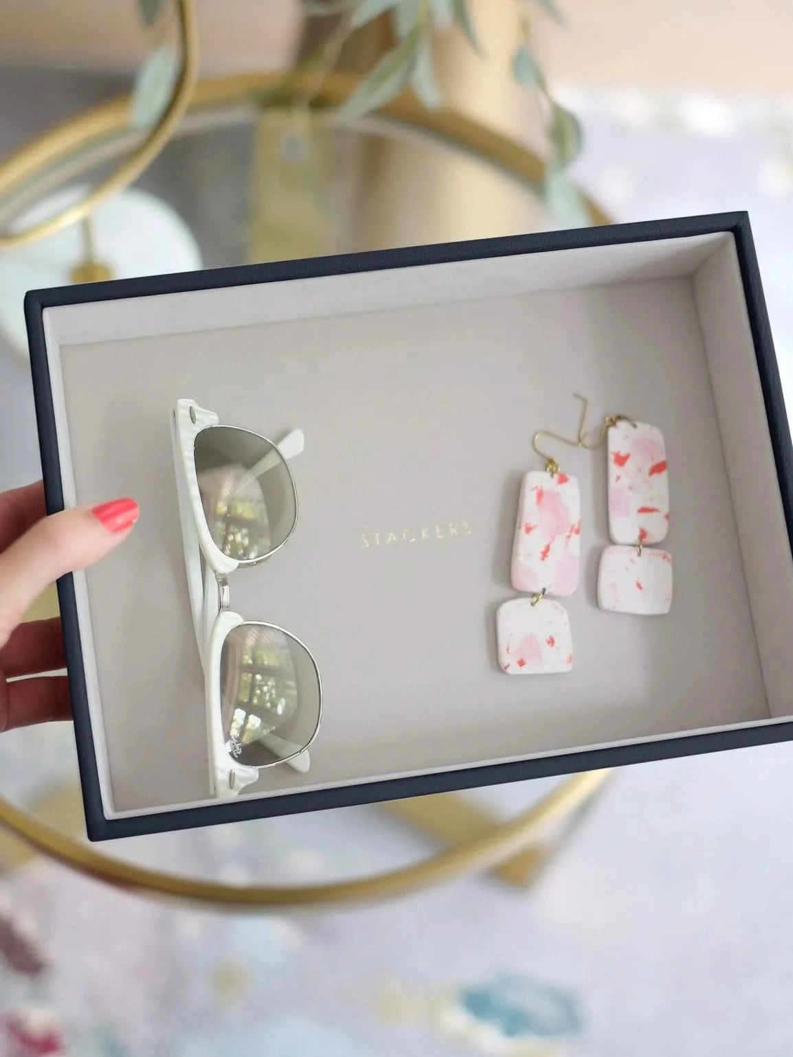 Stackers diepe Sieradenlaag voor Klassieke Juwelendoos Marineblauw - Mystackers