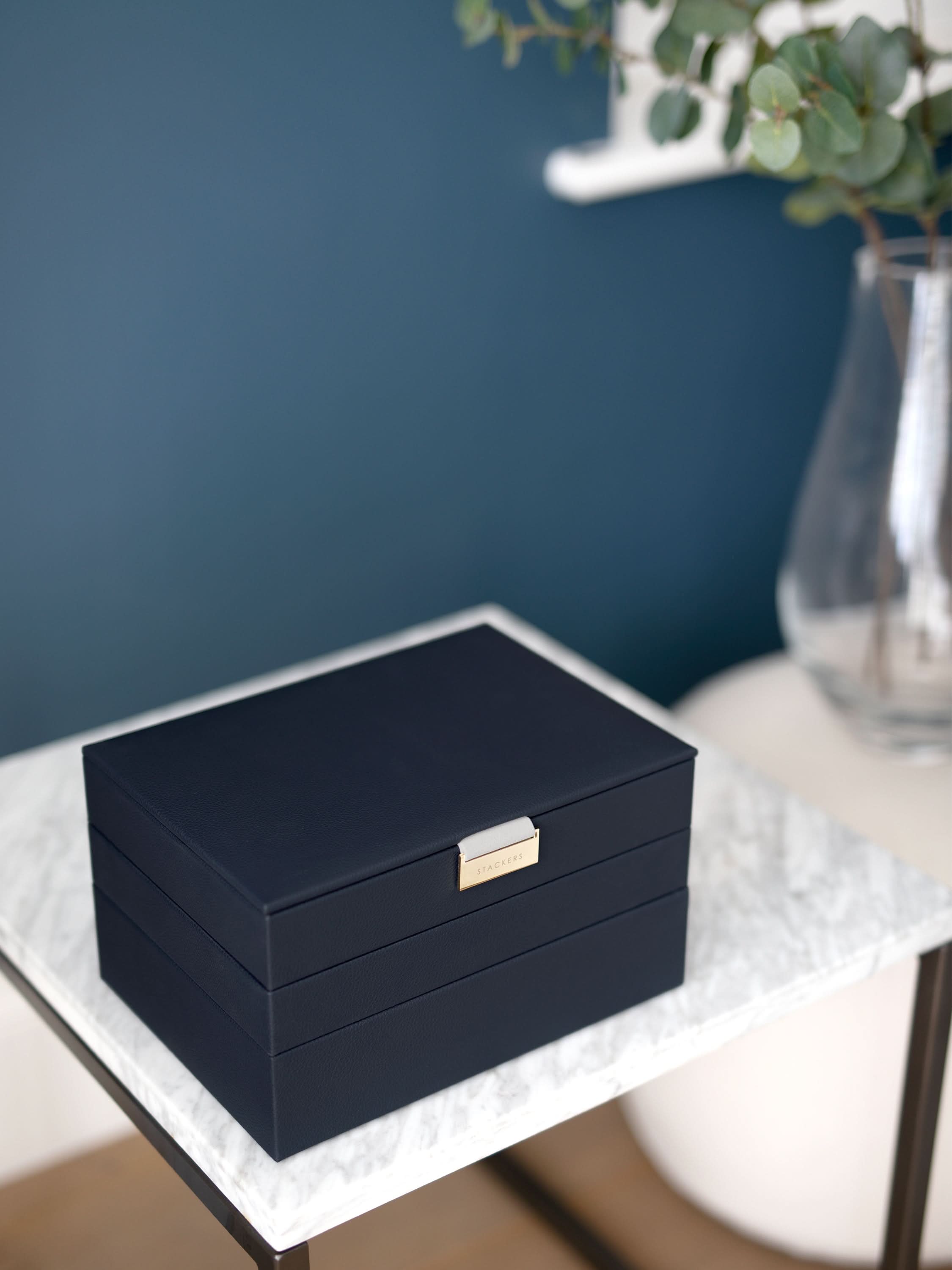 Stackers Klassieke Juwelendoos Set van 3 Marineblauw - Mystackers