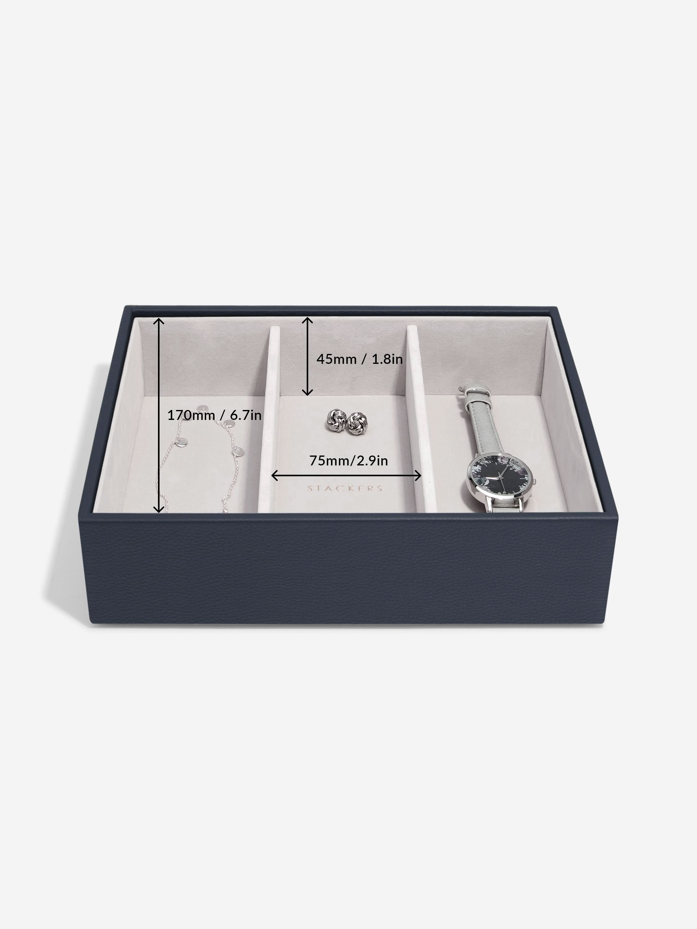 Stackers Klassieke Juwelendoos Set van 4 Marineblauw - Mystackers