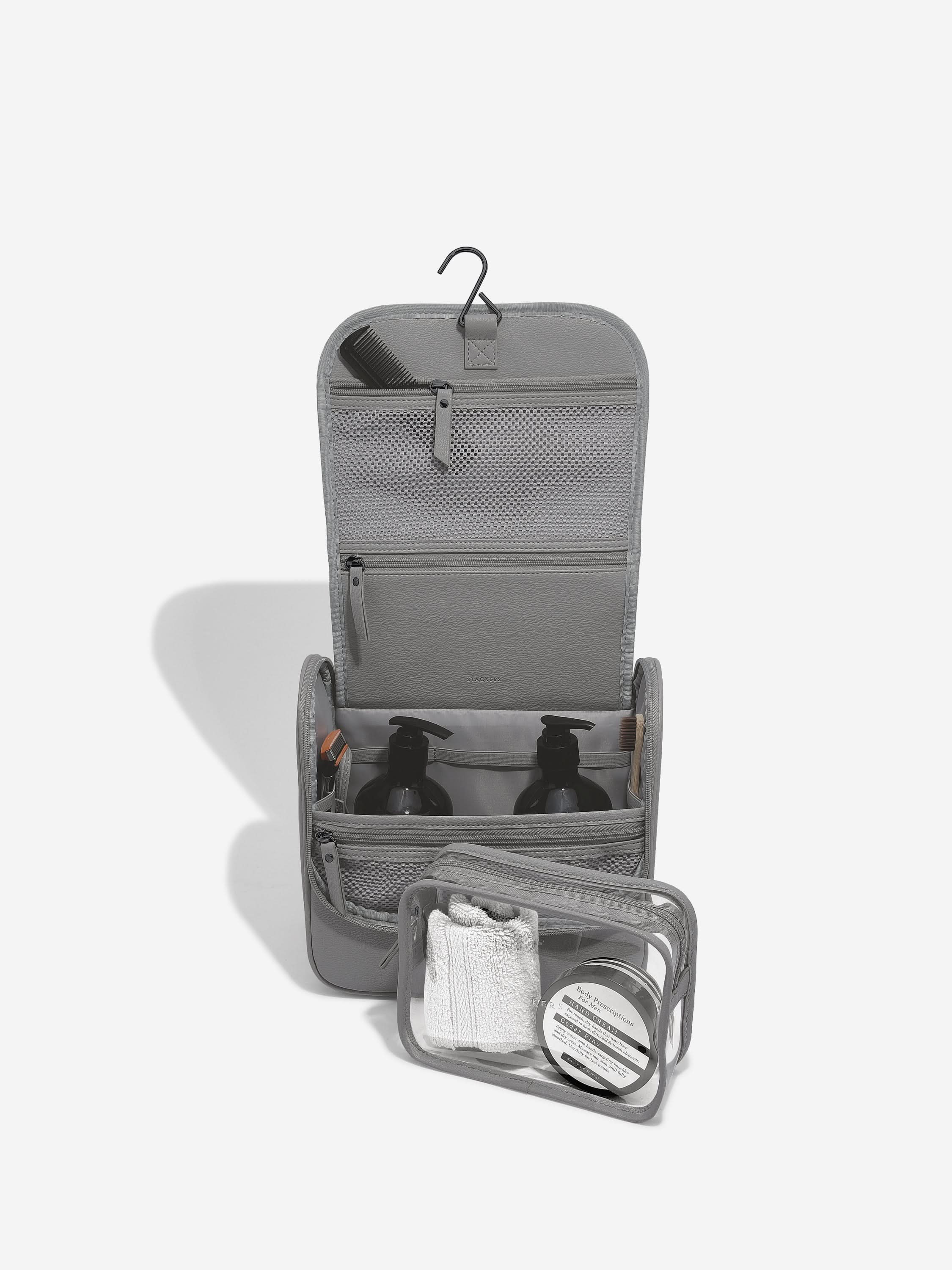 Stackers Hanging Toiletry Bag Dark Grey