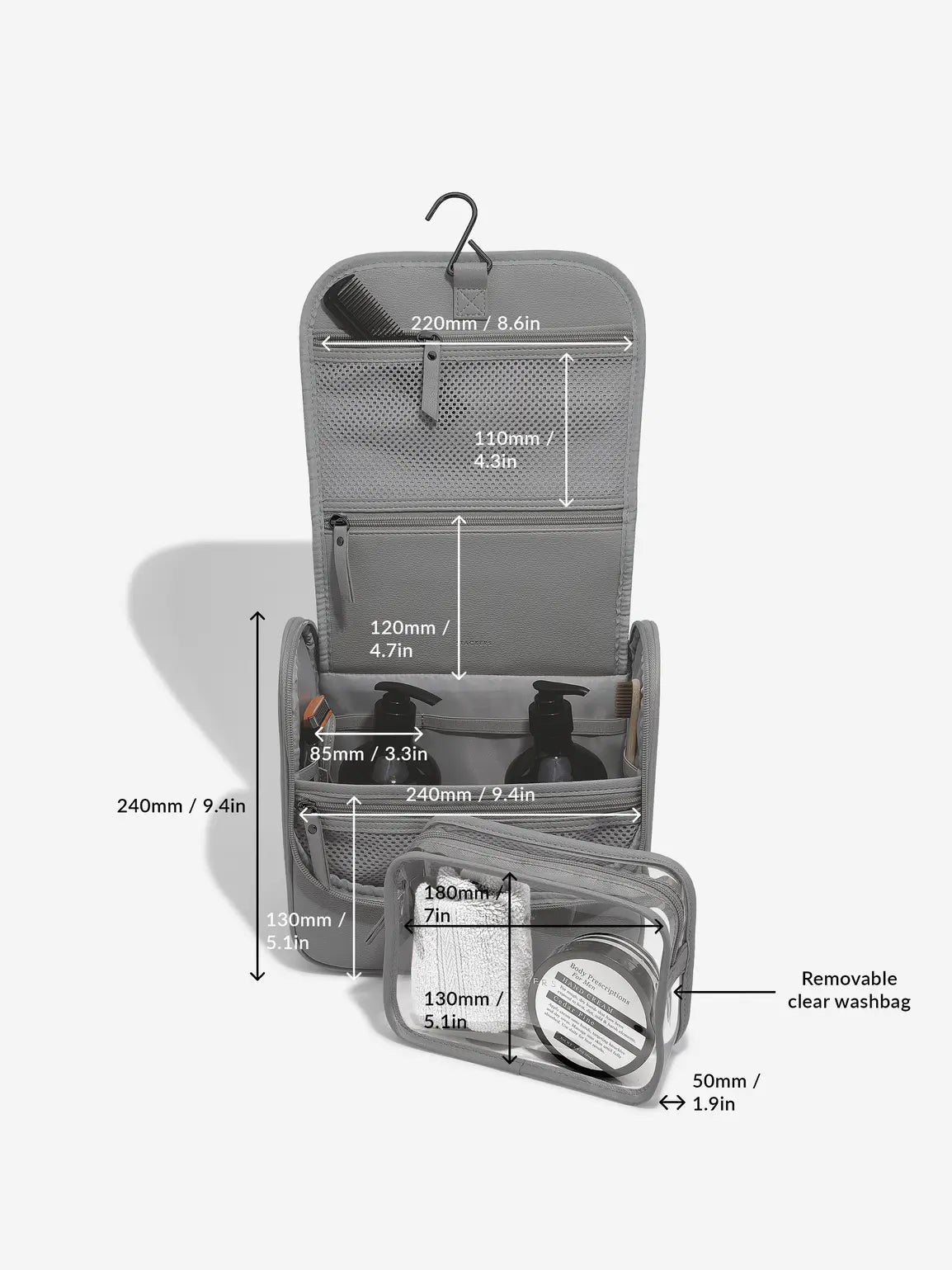 Stackers hangende Toilettas Donkergrijs - Mystackers