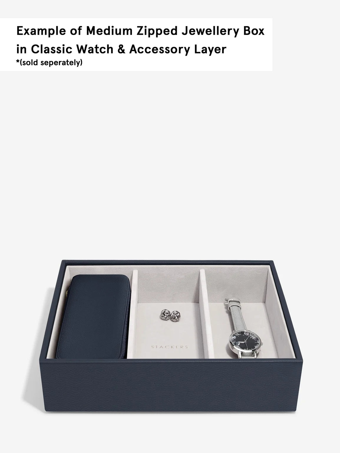 Stackers Medium Travel box Marineblauw - Mystackers