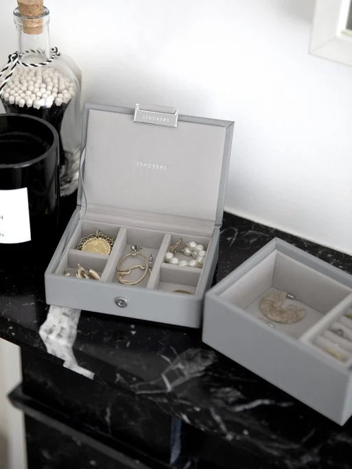 Stackers Micro Boîte à Bijoux Lot de 2 Gris