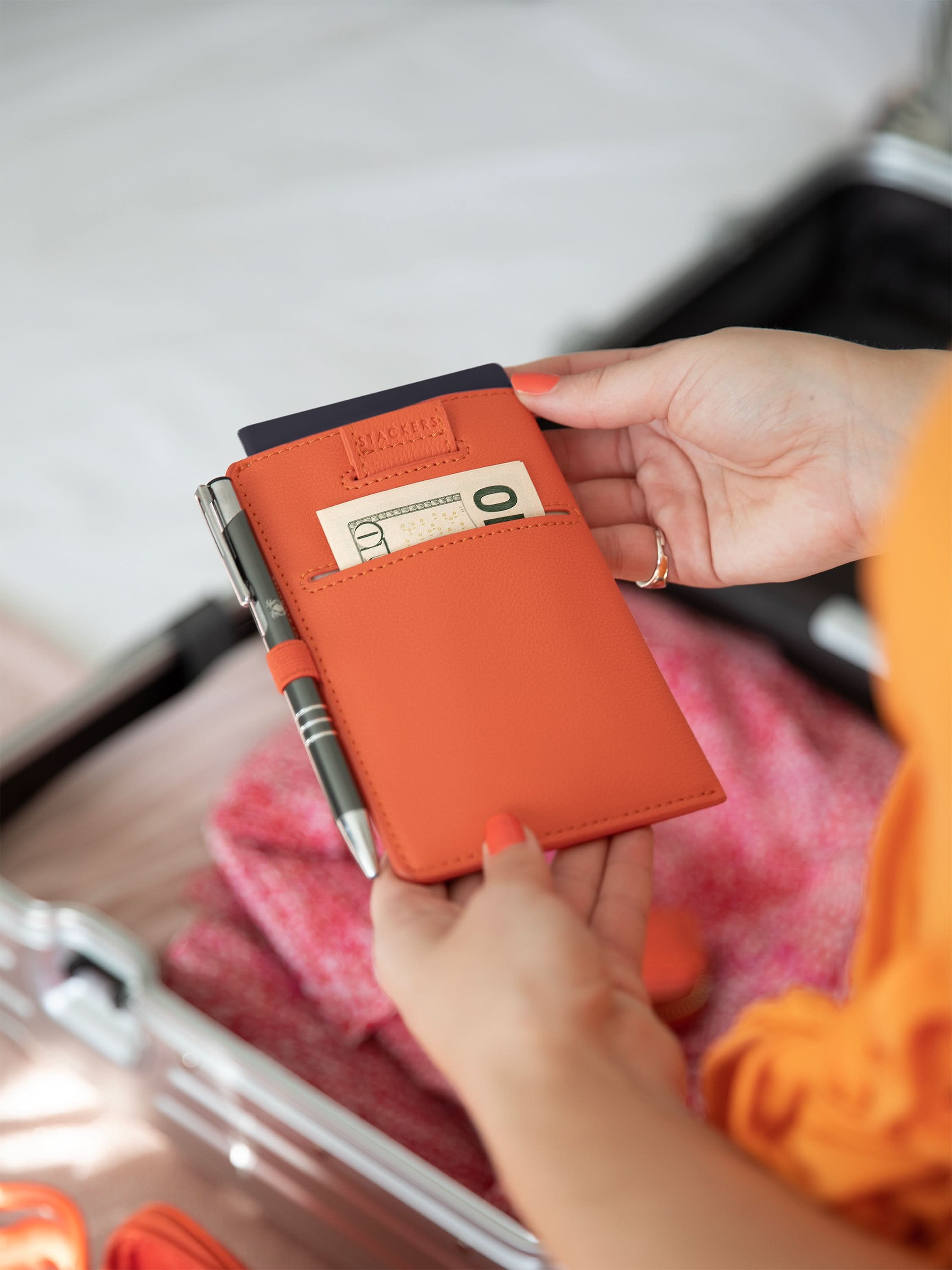 Stackers Passport Holder Orange