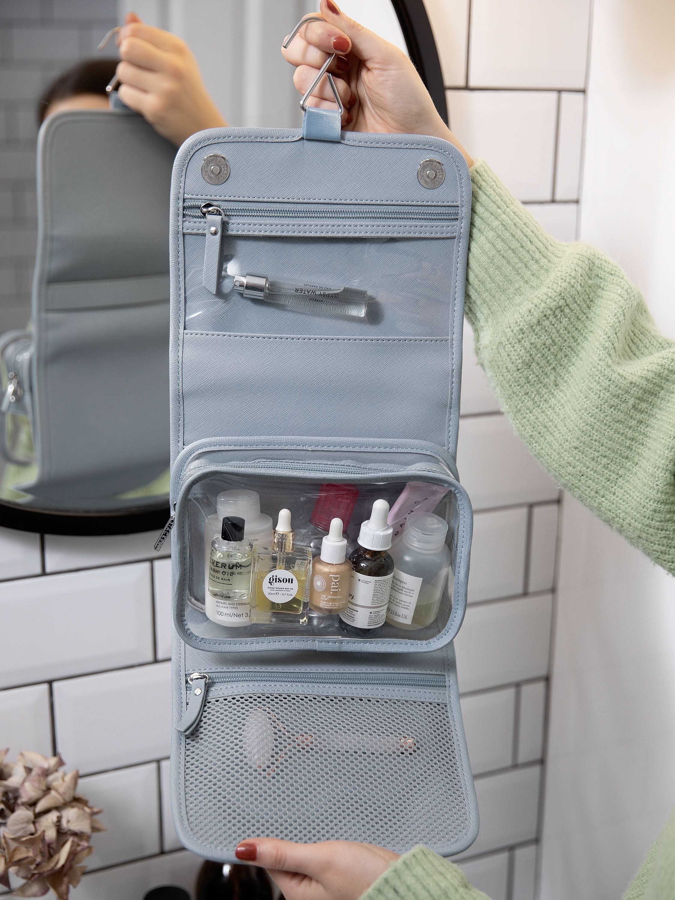 Stackers Small Hanging Toiletry Bag Blue