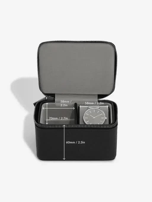 Stackers Horloge & Machetknopendoosje Zwart - Mystackers