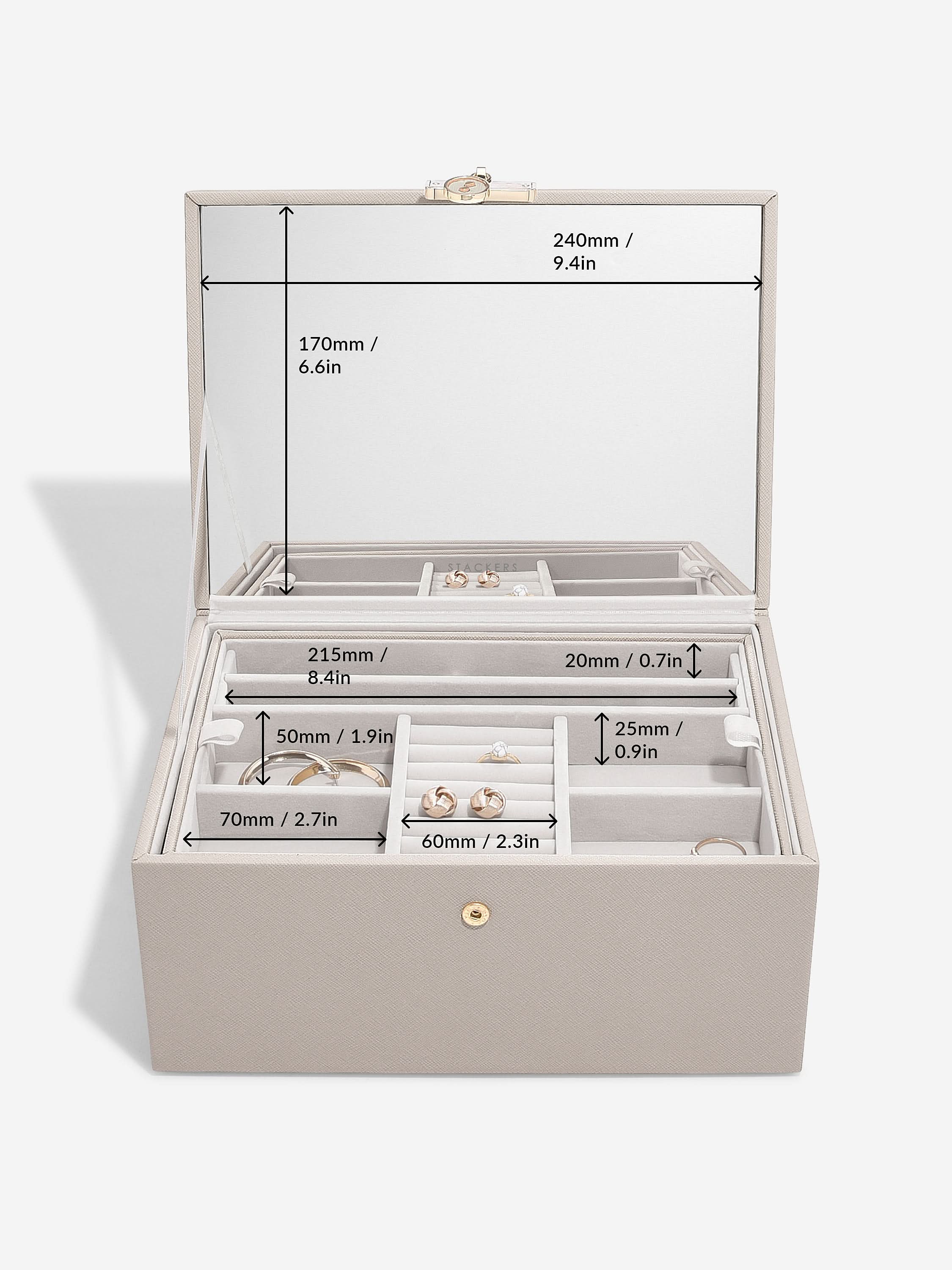 Stackers Luxe Klassieke Juwelendoos Taupe - Mystackers