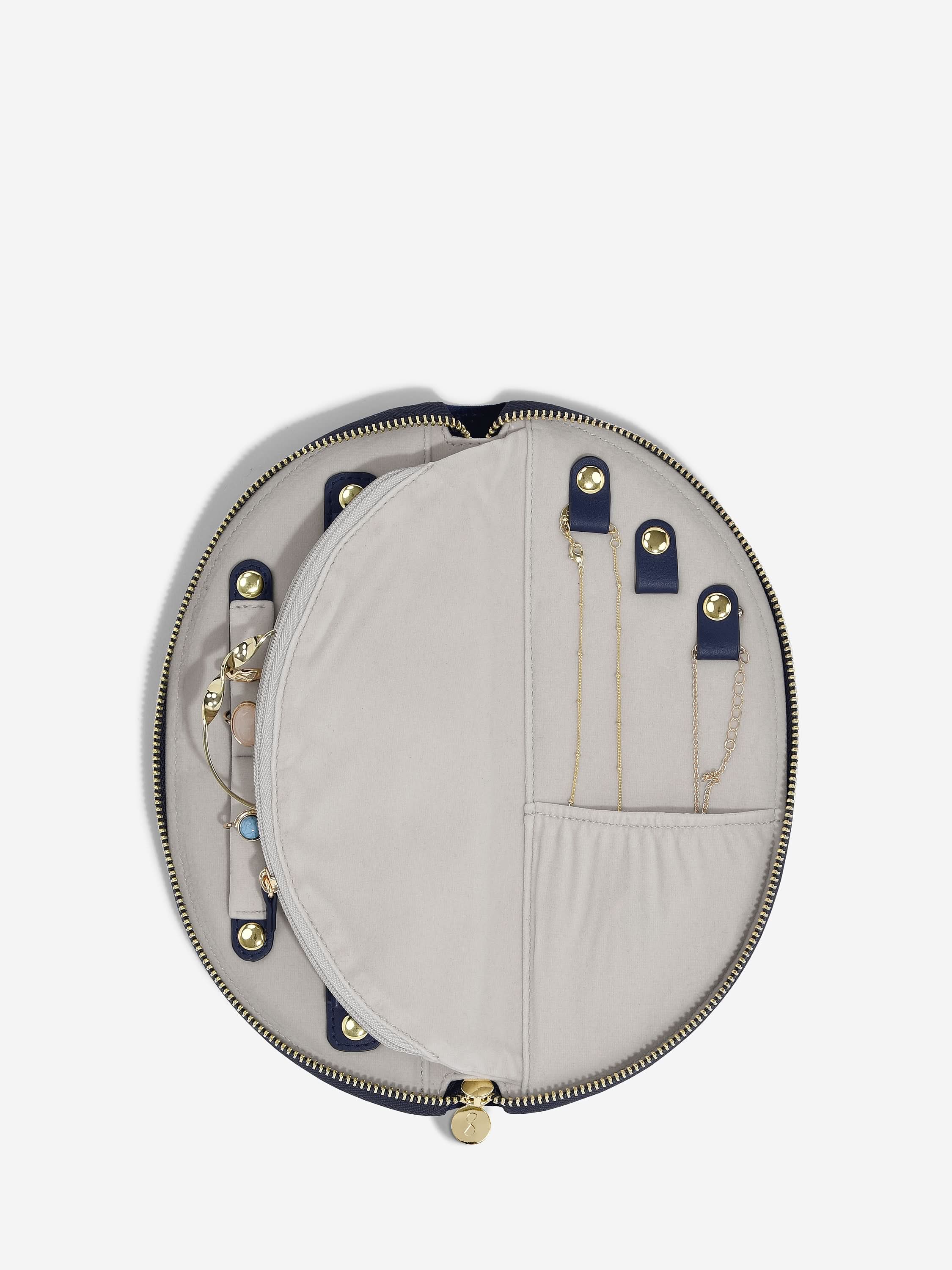 Stackers Halve Maan Jewellery Roll Marineblauw Fluweel - Mystackers