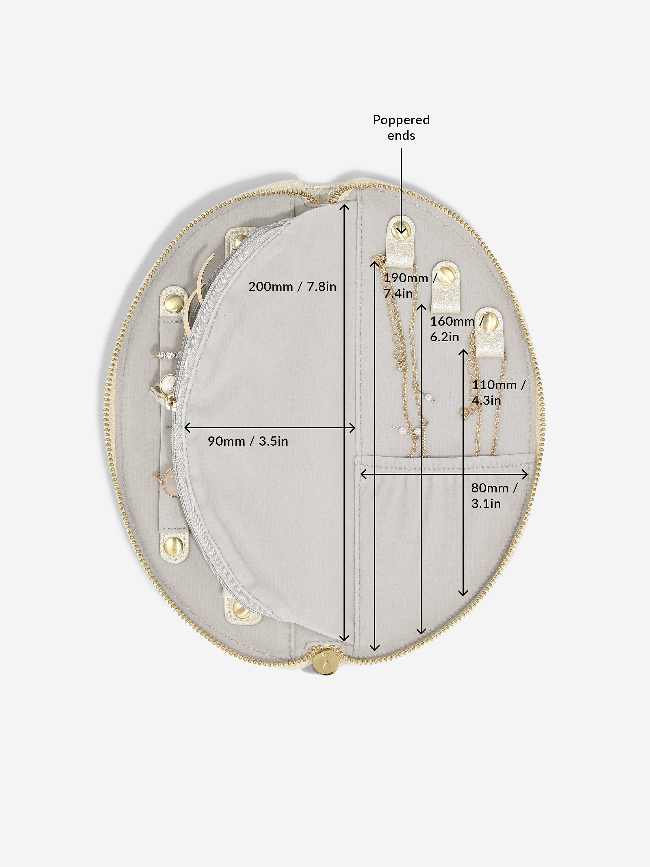 Stackers Rouleau à Bijoux Demi-Lune Nacre