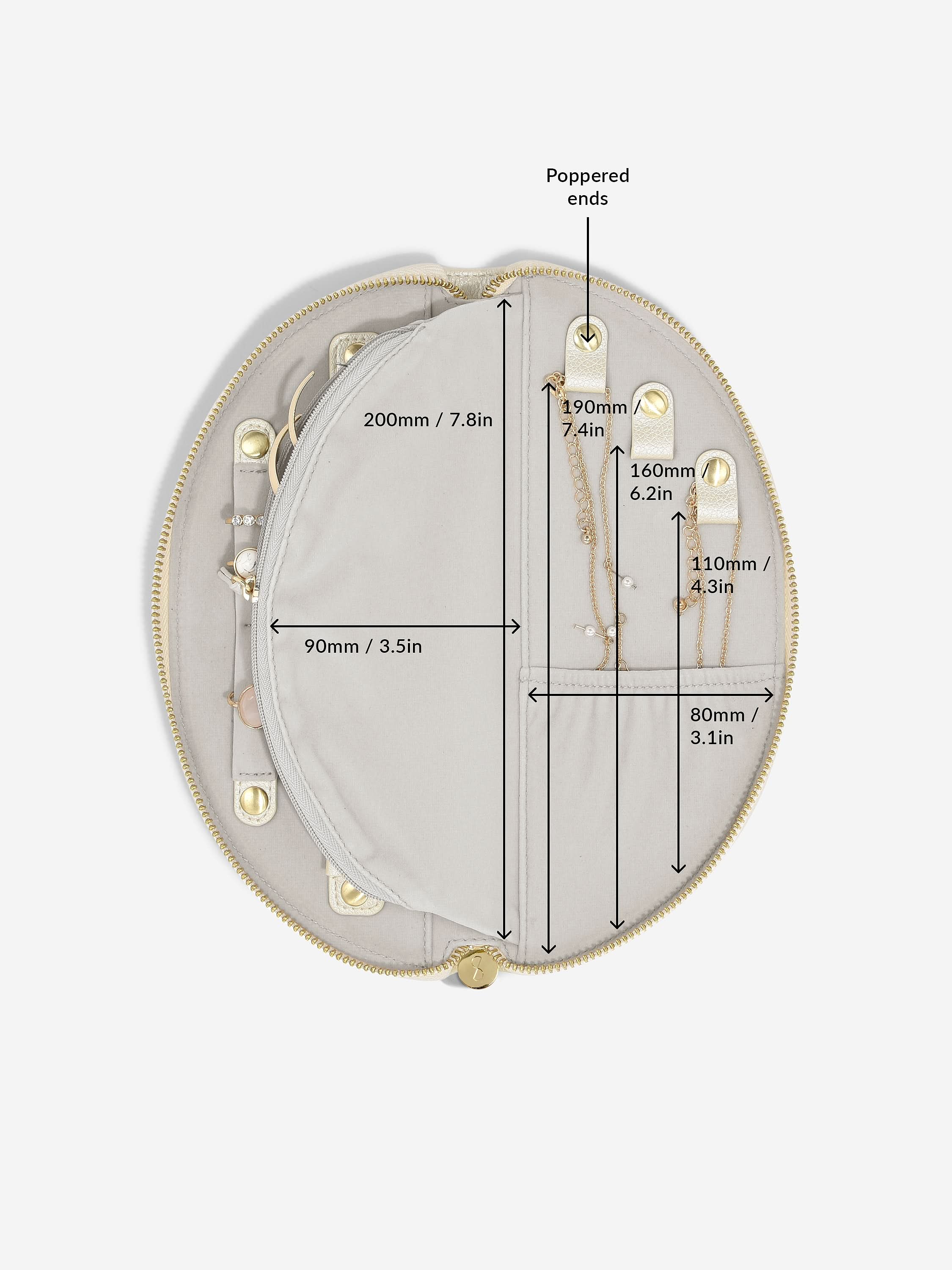 Stackers Half Moon Jewellery Roll Pearl