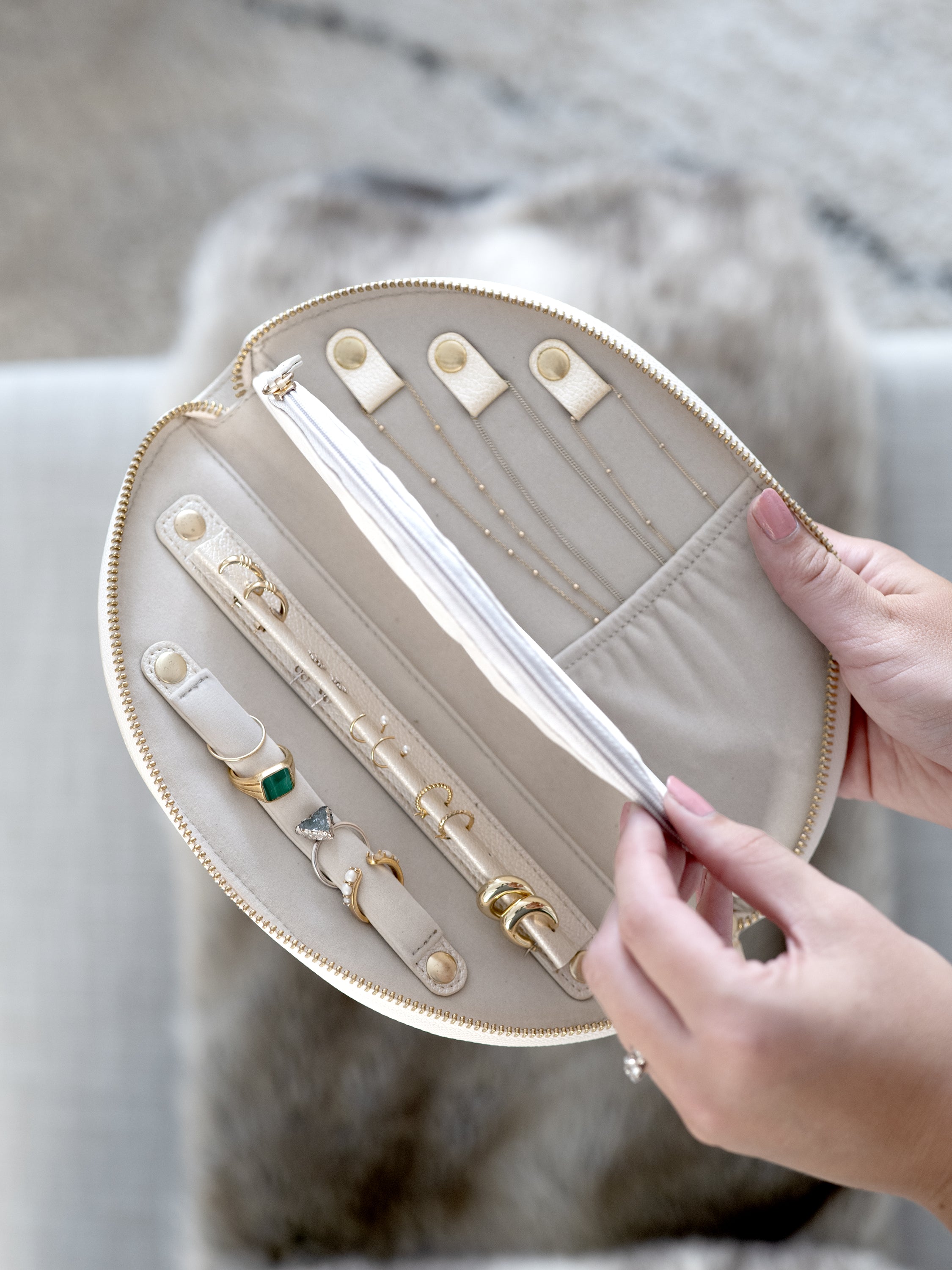 Stackers Halve Maan Jewellery Roll Parelmoer