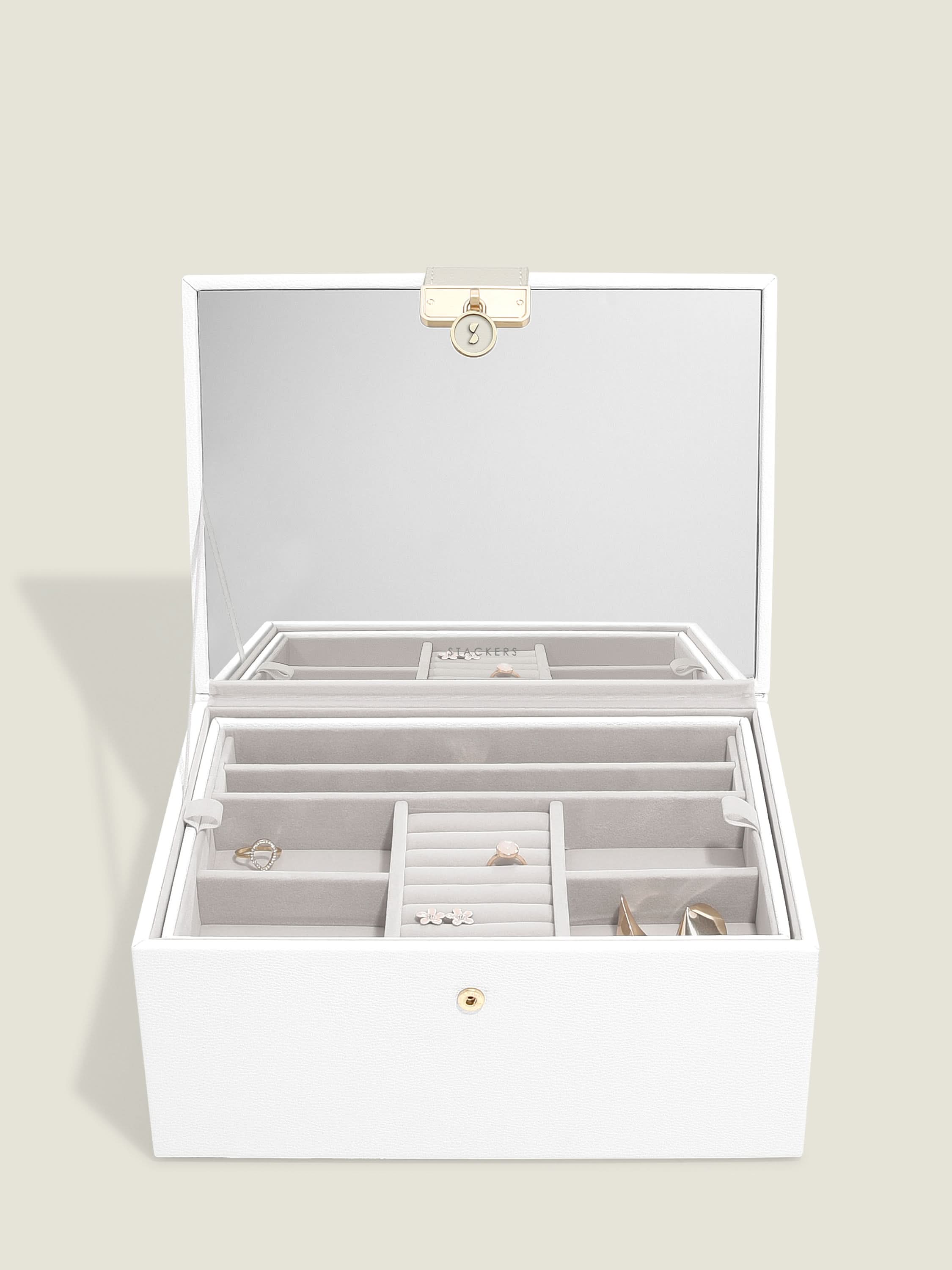 Stackers Luxe Klassieke Juwelendoos Wit - Mystackers