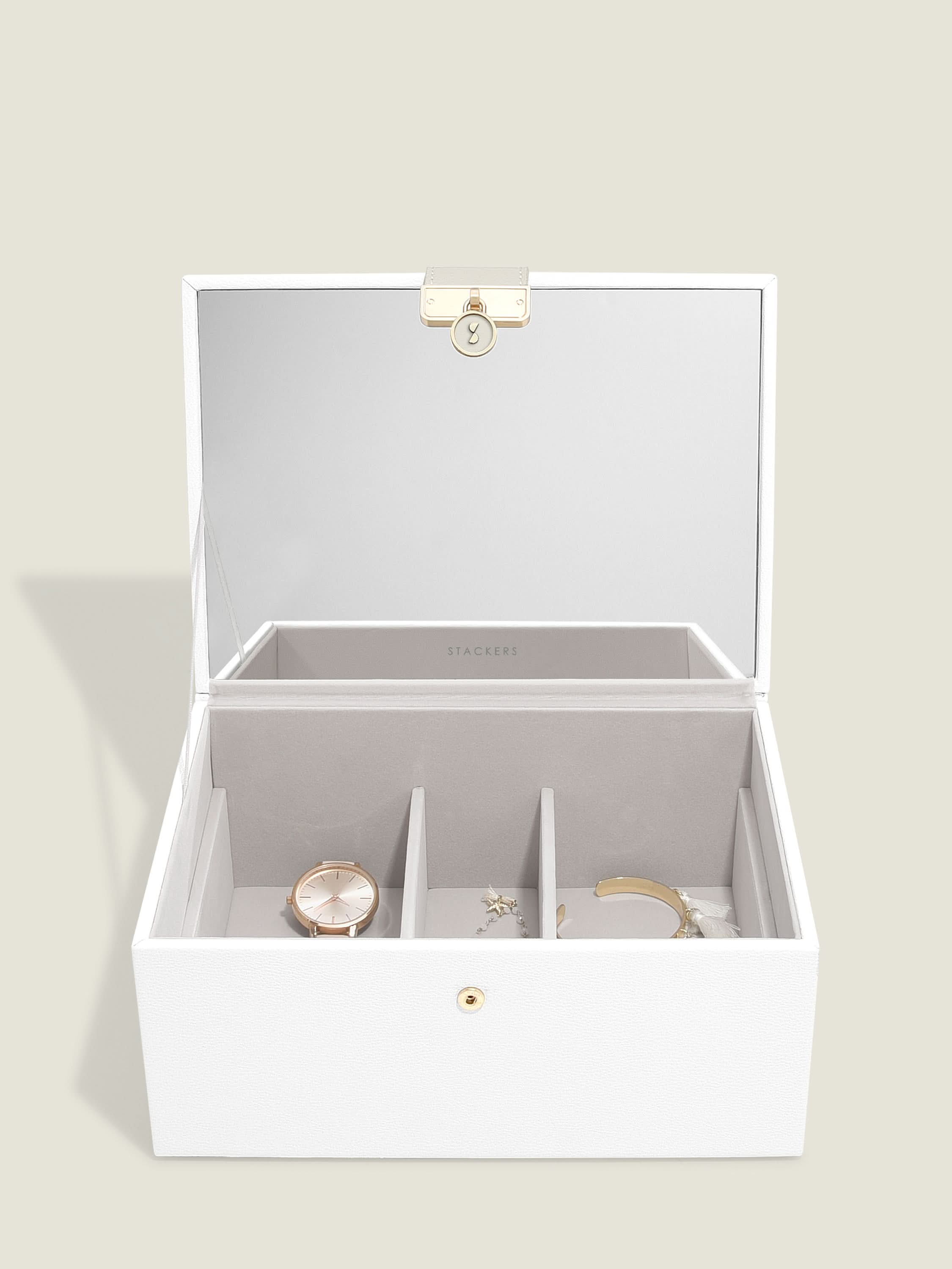Stackers Luxe Klassieke Juwelendoos Wit - Mystackers