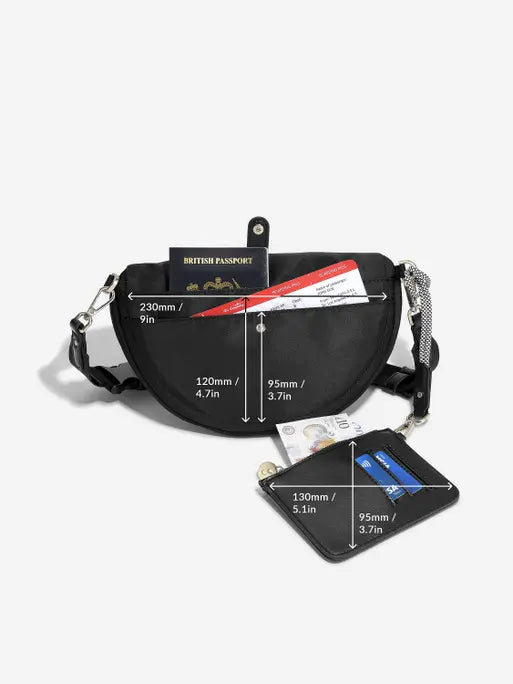 Stackers Recycled Nylon Bumbag Black