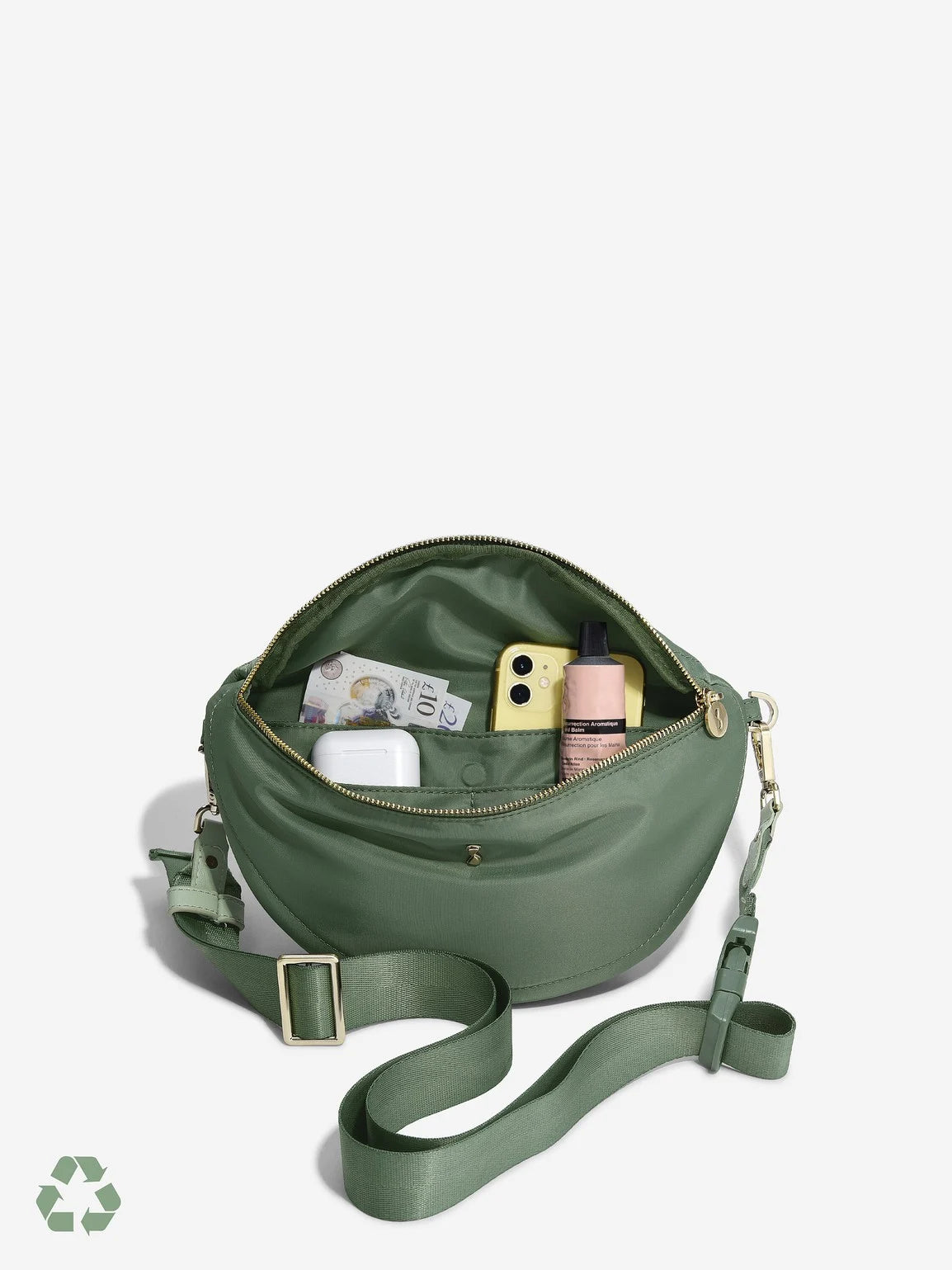 Stackers Recycled Nylon Bumbag Green