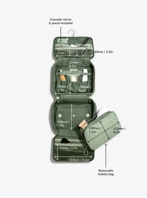Stackers hangende Toilettas van Gerecycled Nylon Groen - Mystackers