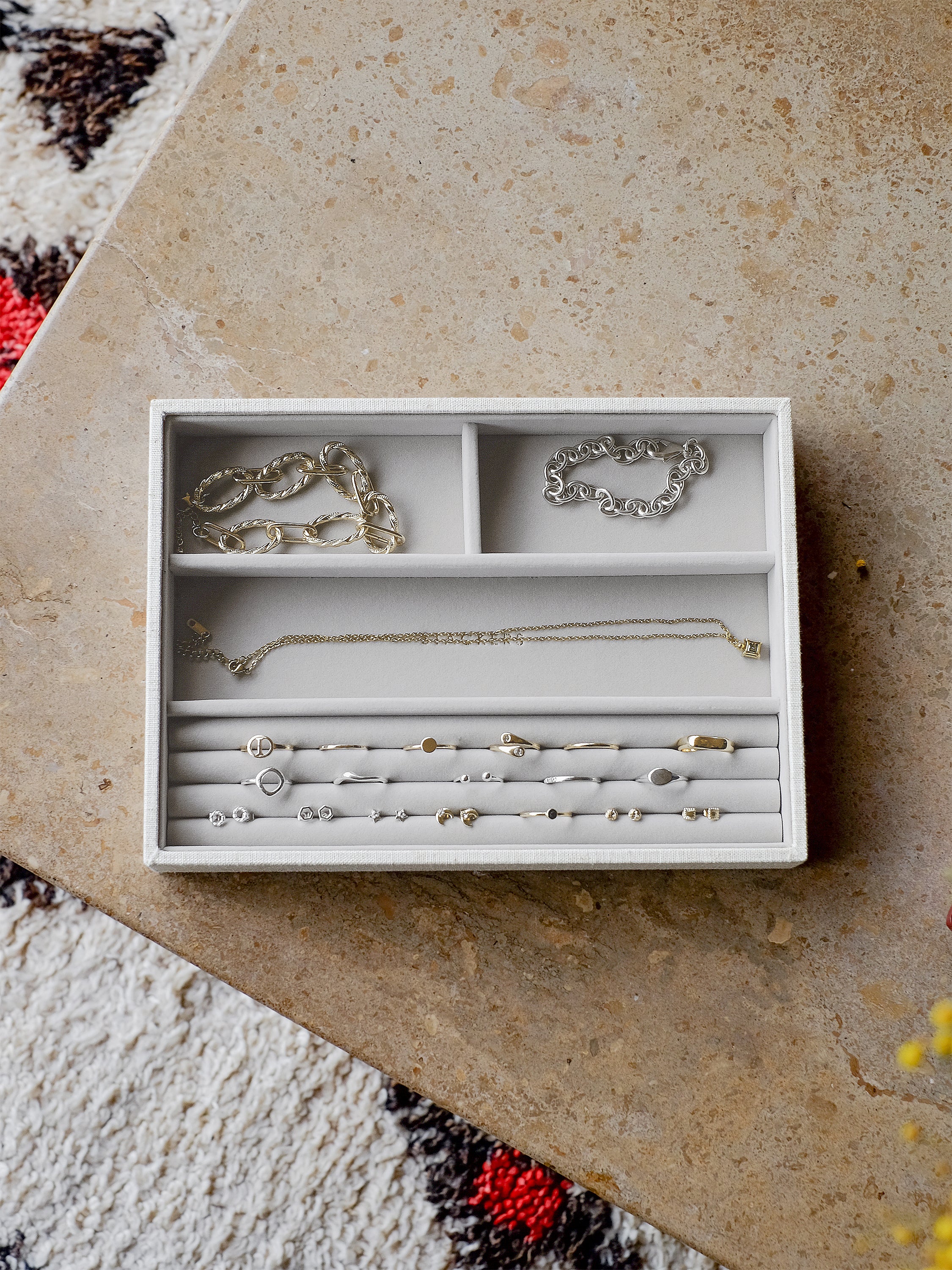 Stackers Ring & Bracelet Layer for Classic Jewellery Box Oatmeal & Linen