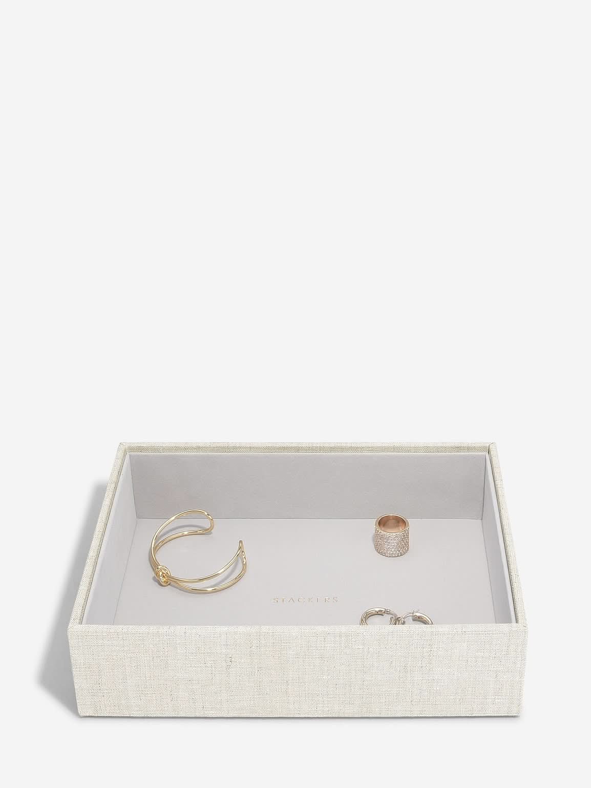 Stackers diepe Sieradenlaag voor Klassieke Juwelendoos Havermout & Linnen - Mystackers