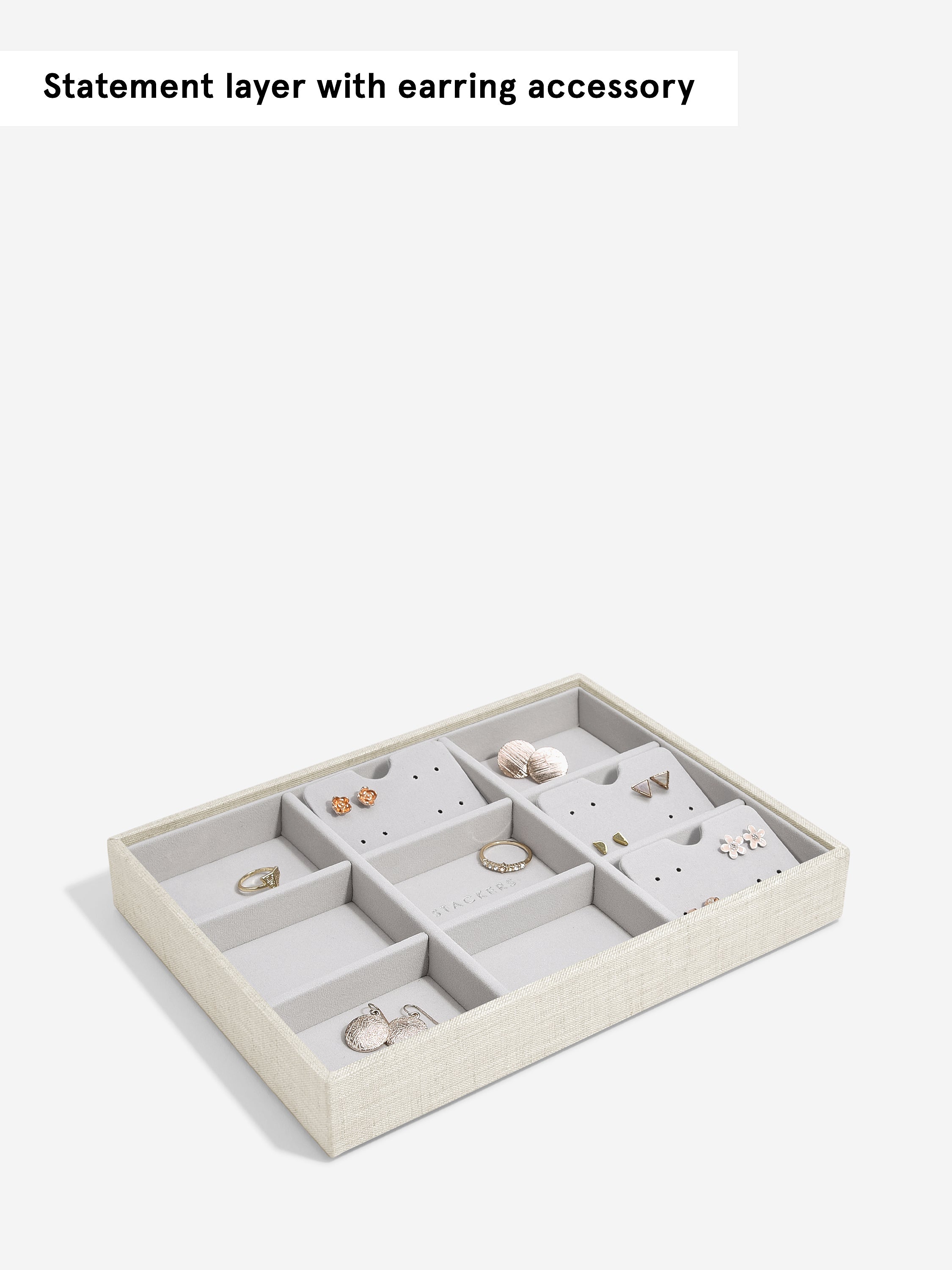 Stackers Standard Jewellery Layer for Classic Jewellery Box Oatmeal & Linen