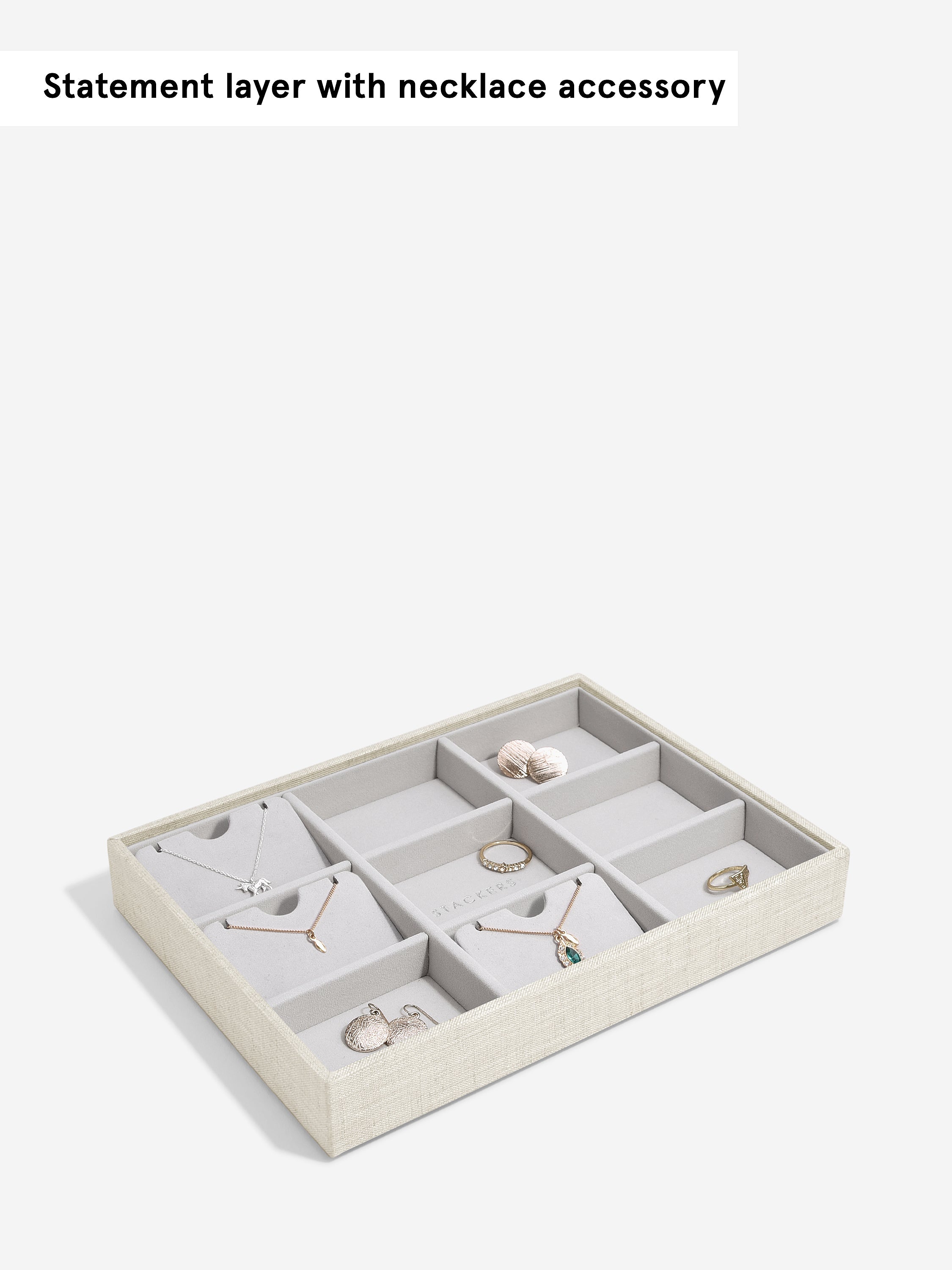 Stackers Standard Jewellery Layer for Classic Jewellery Box Oatmeal & Linen