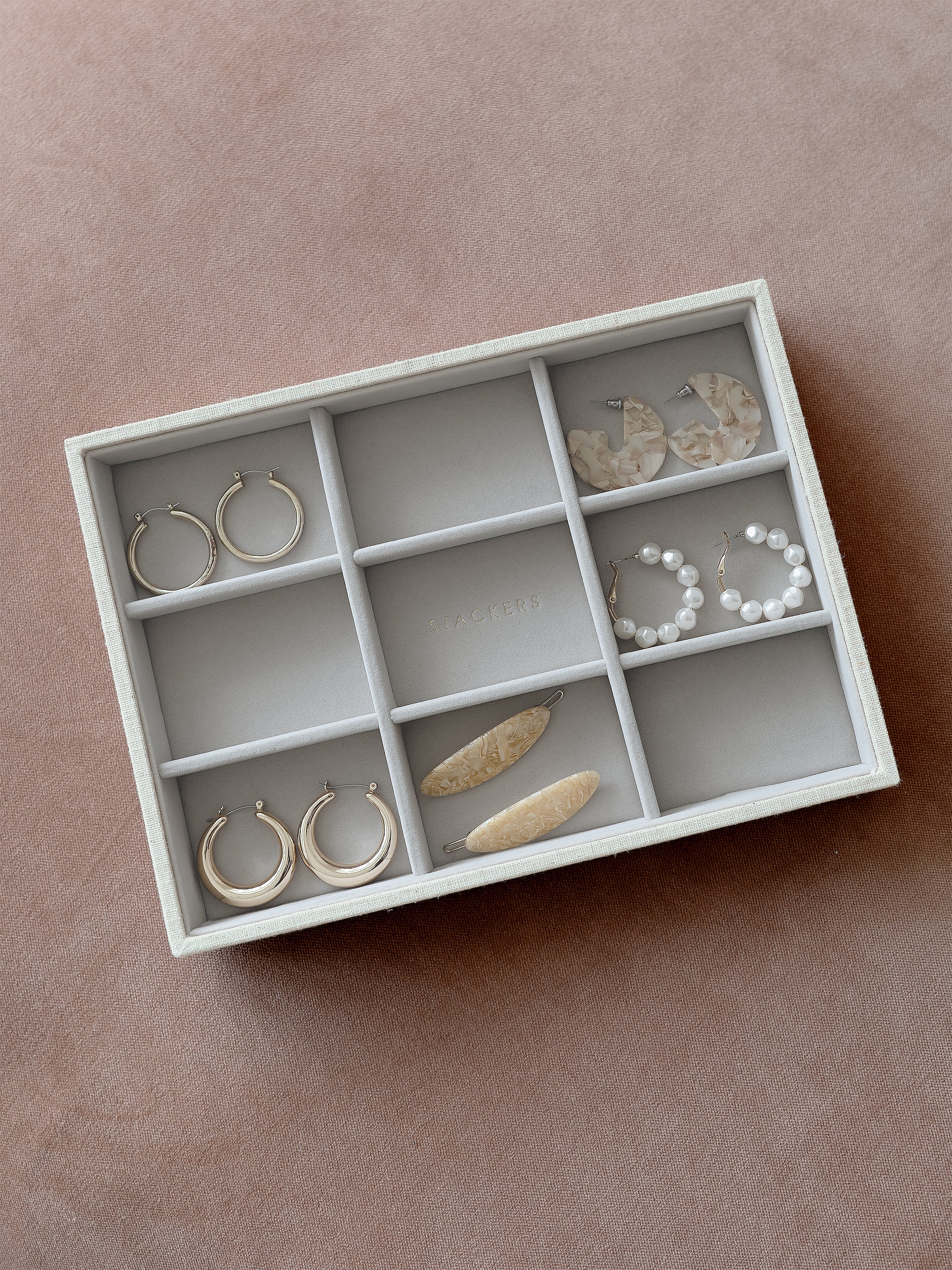 Stackers Standard Jewellery Layer for Classic Jewellery Box Oatmeal & Linen