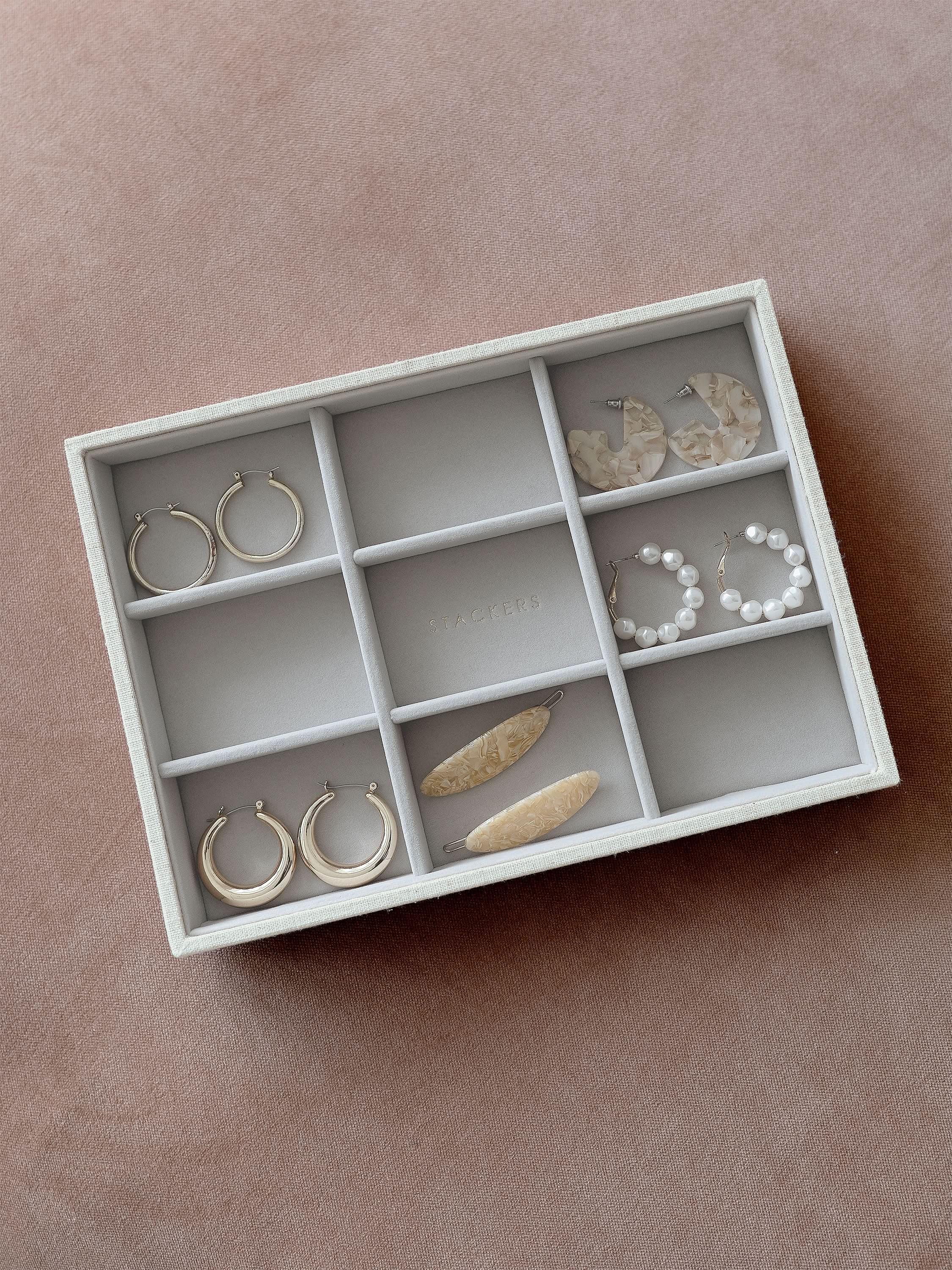Stackers standaard Sieradenlaag voor Klassieke Juwelendoos Havermout & Linnen - Mystackers
