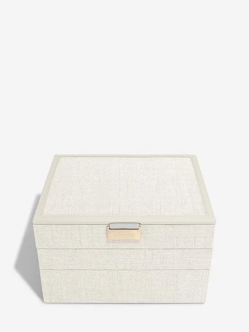 Stackers Classic Jewellery Box Set of 3 Oatmeal & Linen