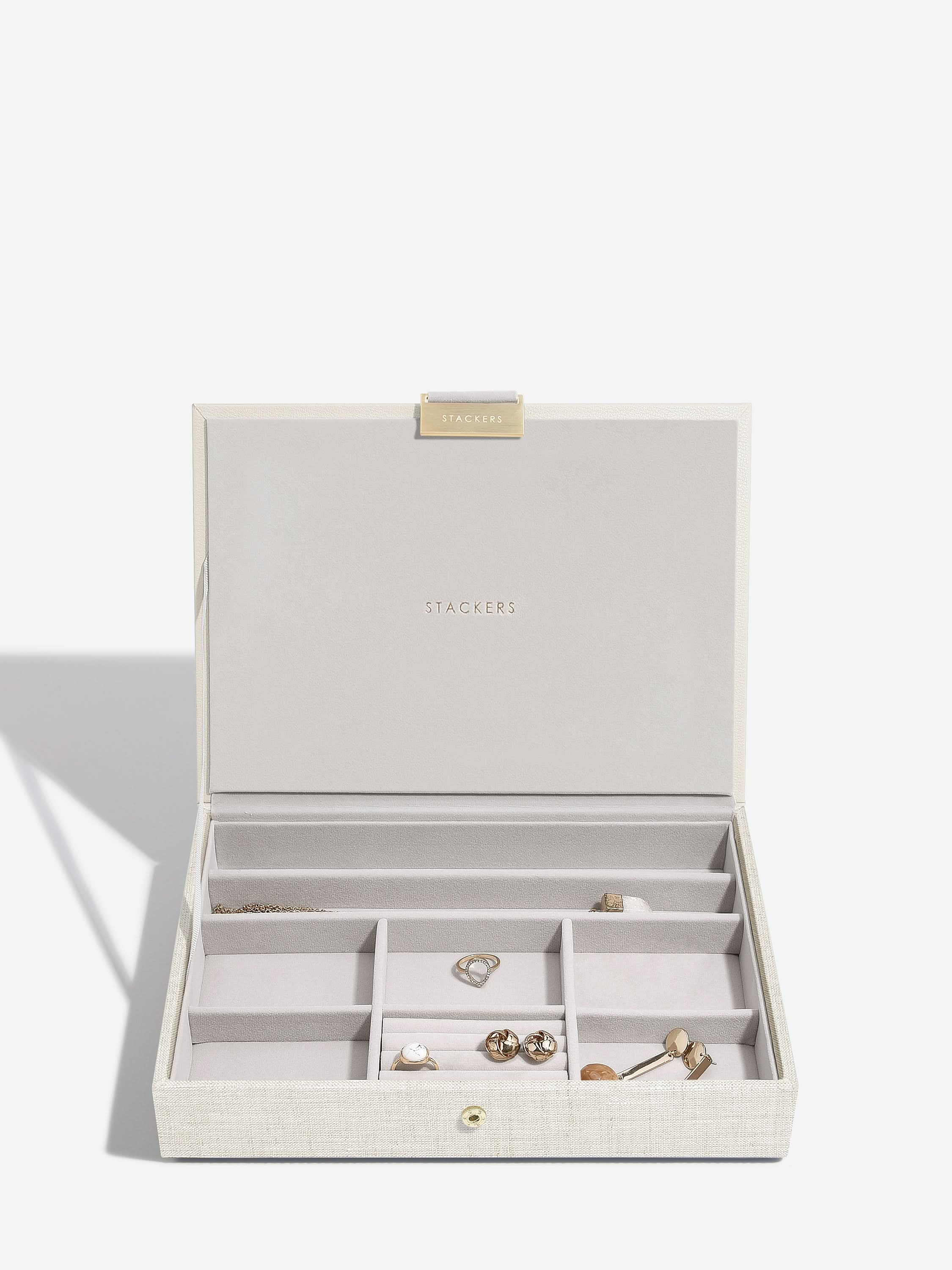 Stackers Klassieke Juwelendoos Set van 3 Havermout & Linnen - Mystackers