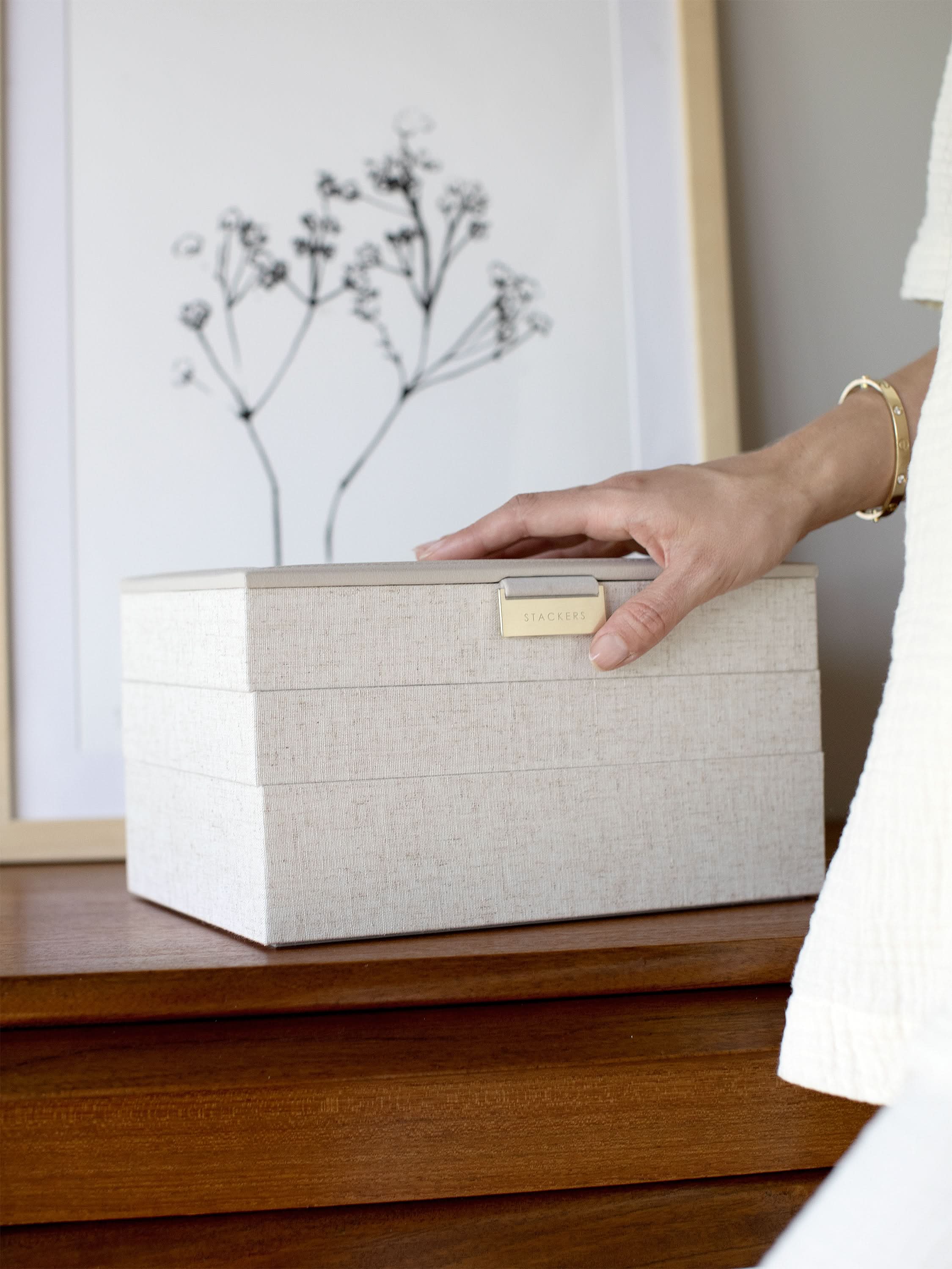 Stackers Klassieke Juwelendoos Set van 3 Havermout & Linnen - Mystackers
