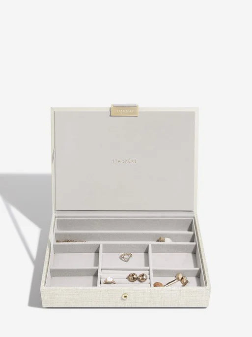 Stackers Classic Jewelry Box Ensemble de 4 Avoine et Lin