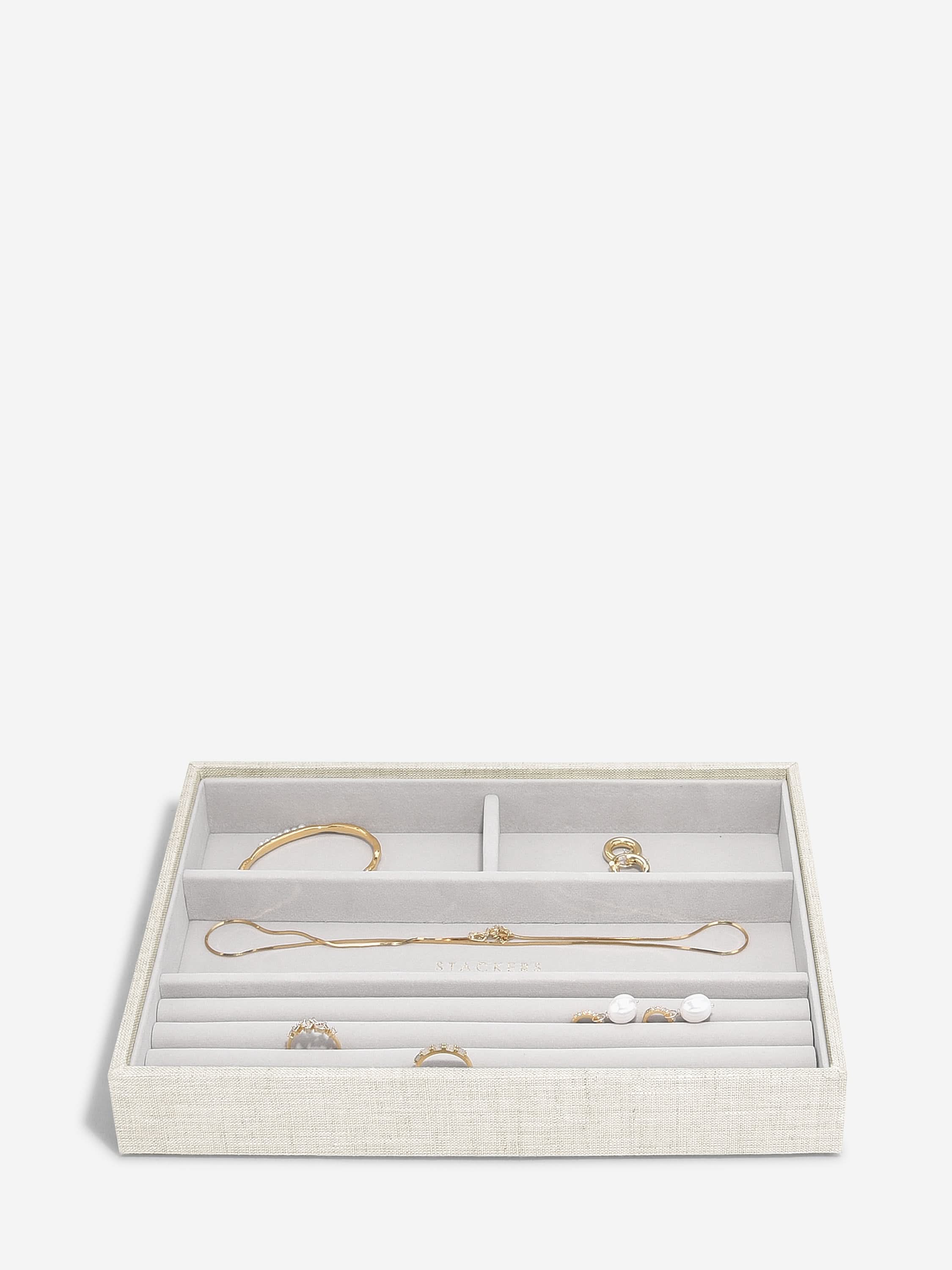 Stackers Klassieke Juwelendoos Set van 4 Havermout & Linnen - Mystackers