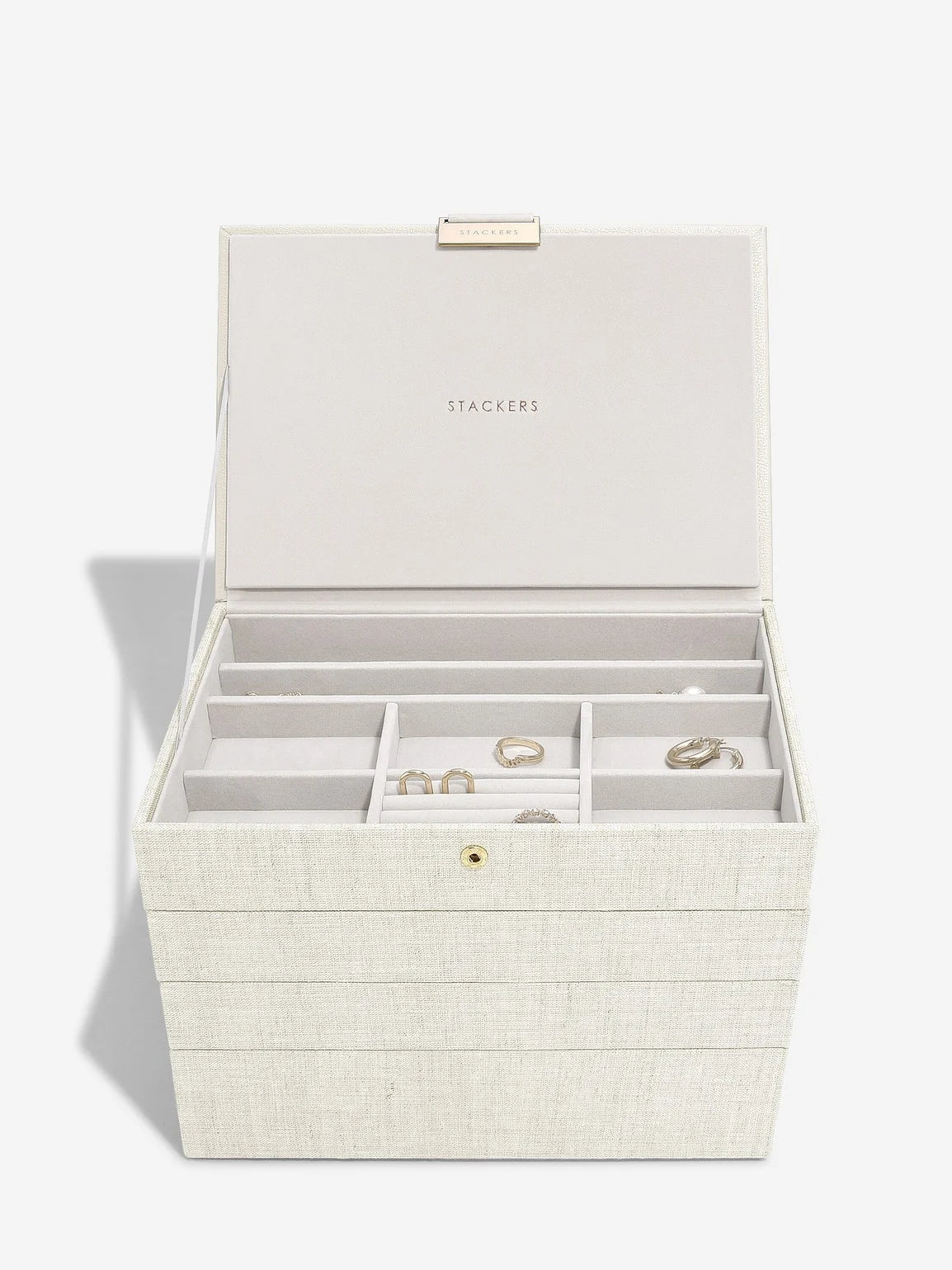 Stackers Classic Jewelry Box Ensemble de 4 Avoine et Lin