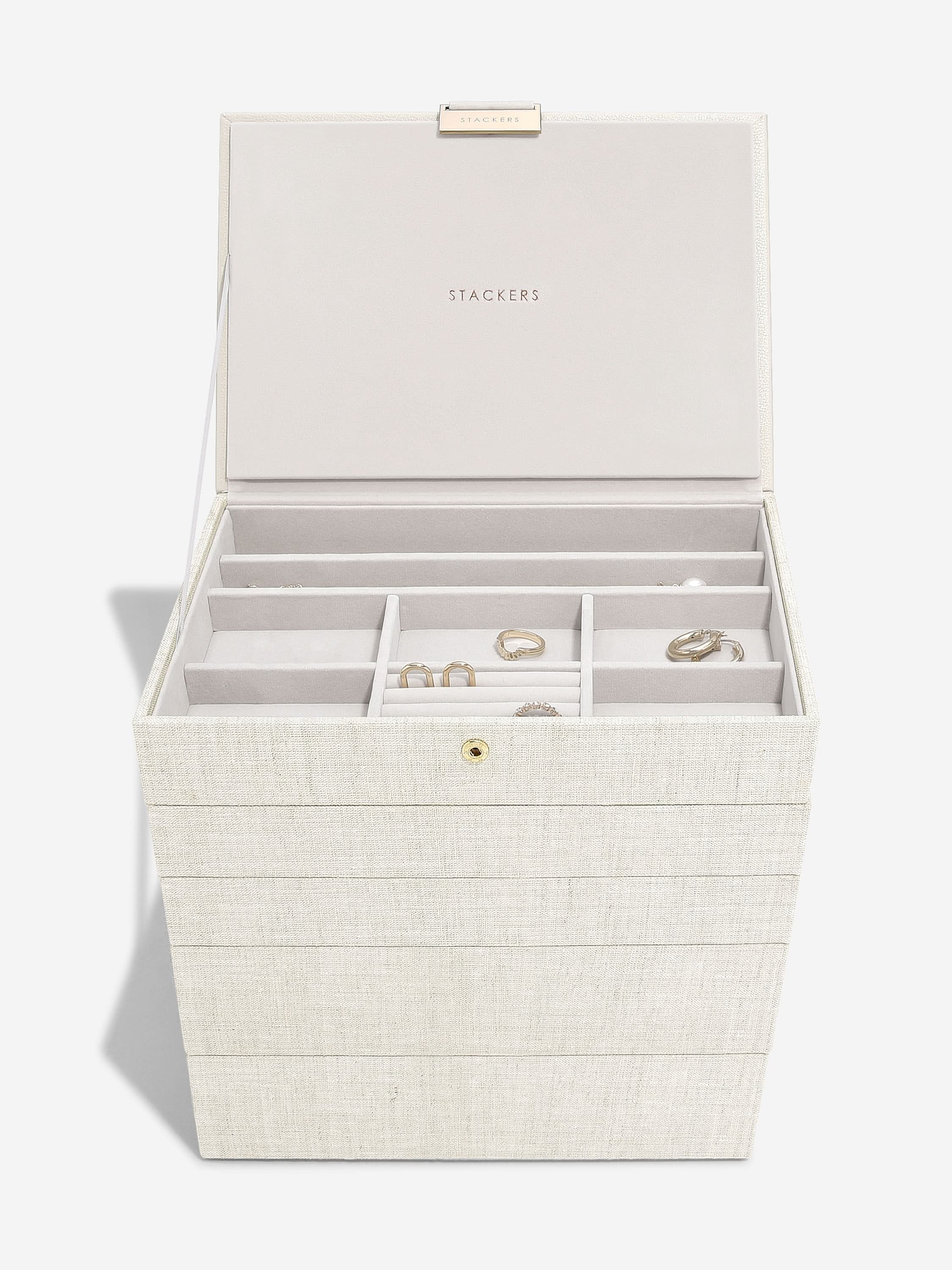 Stackers Klassieke Juwelendoos Set van 5 Havermout & Linnen - Mystackers