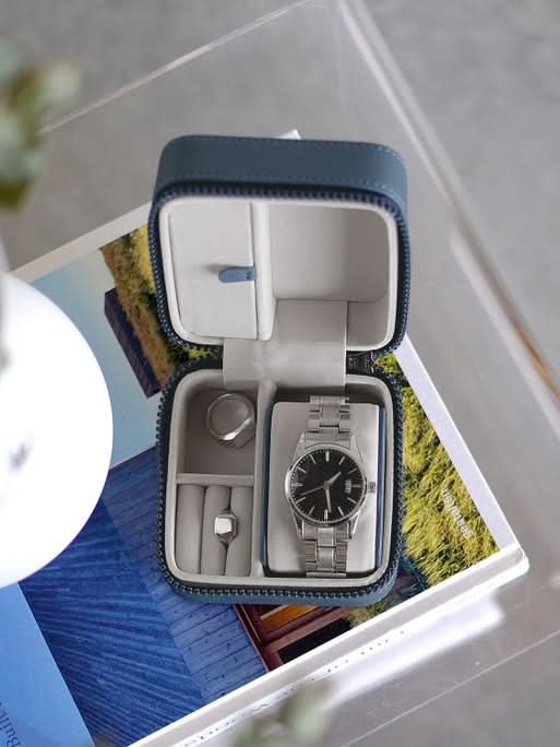 Stackers Horloge- & juwelenbox Blauw - Mystackers