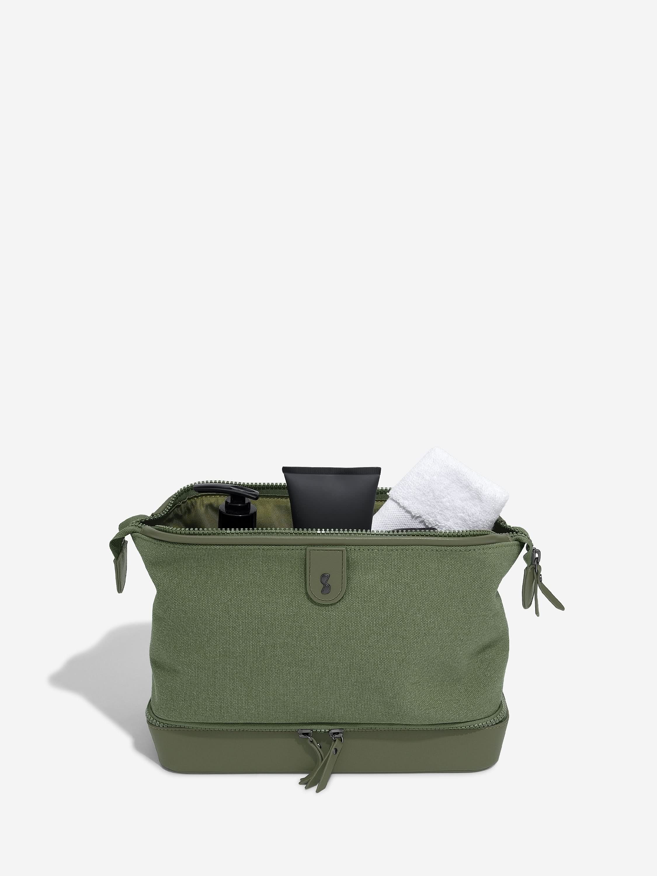 Stackers Toiletry Bag Green Canvas