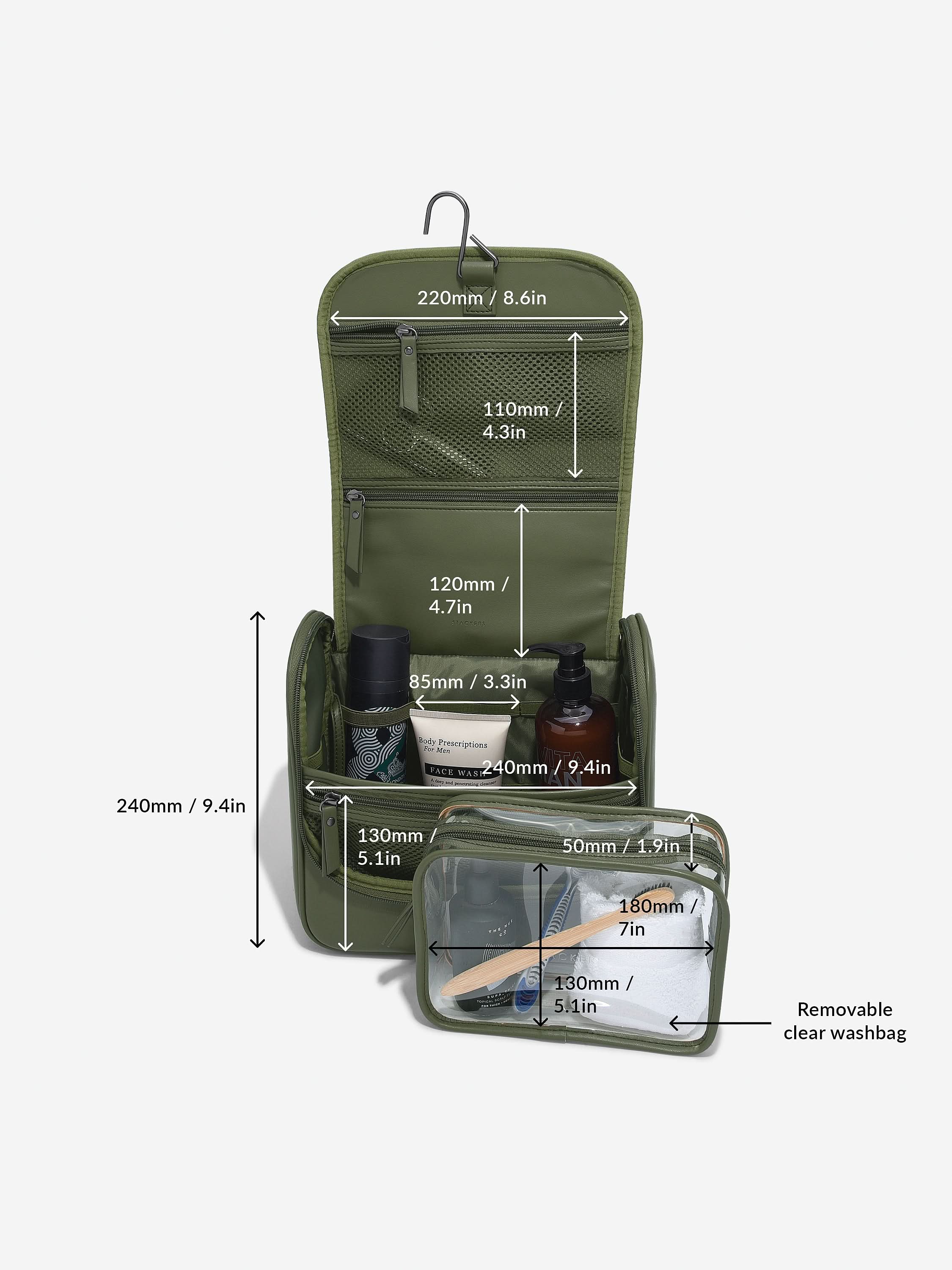 Stackers hangende Toilettas Groen - Mystackers