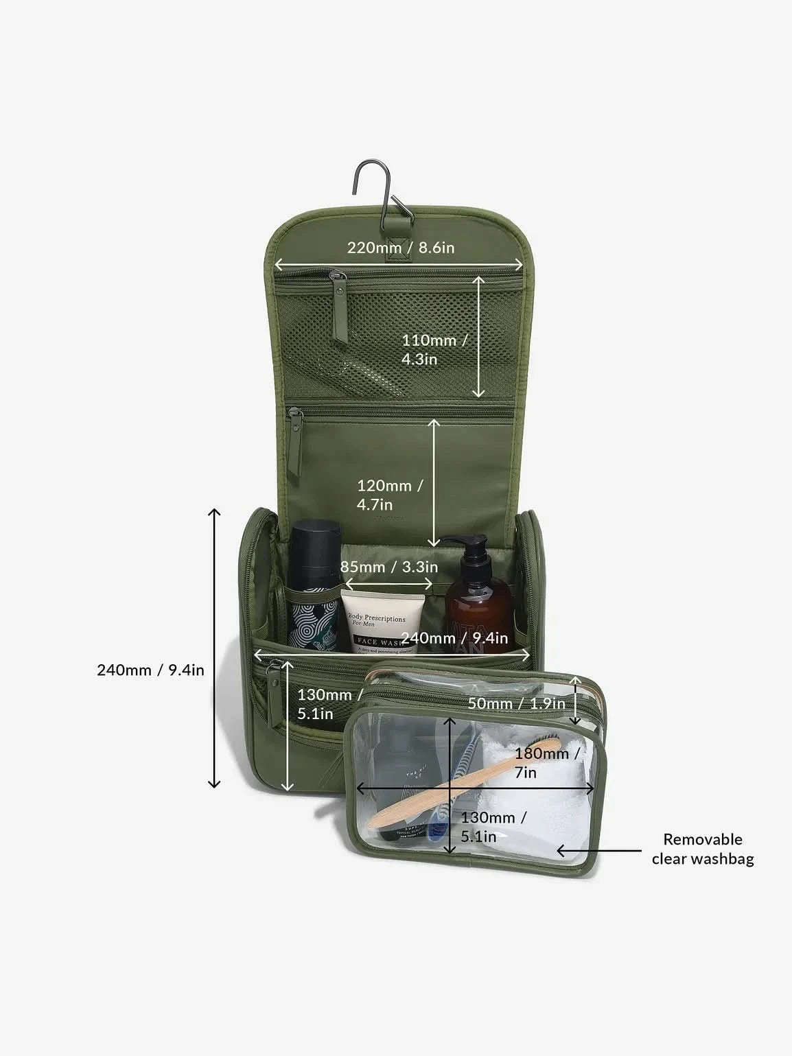 Stackers hangende Toilettas Groen - Mystackers