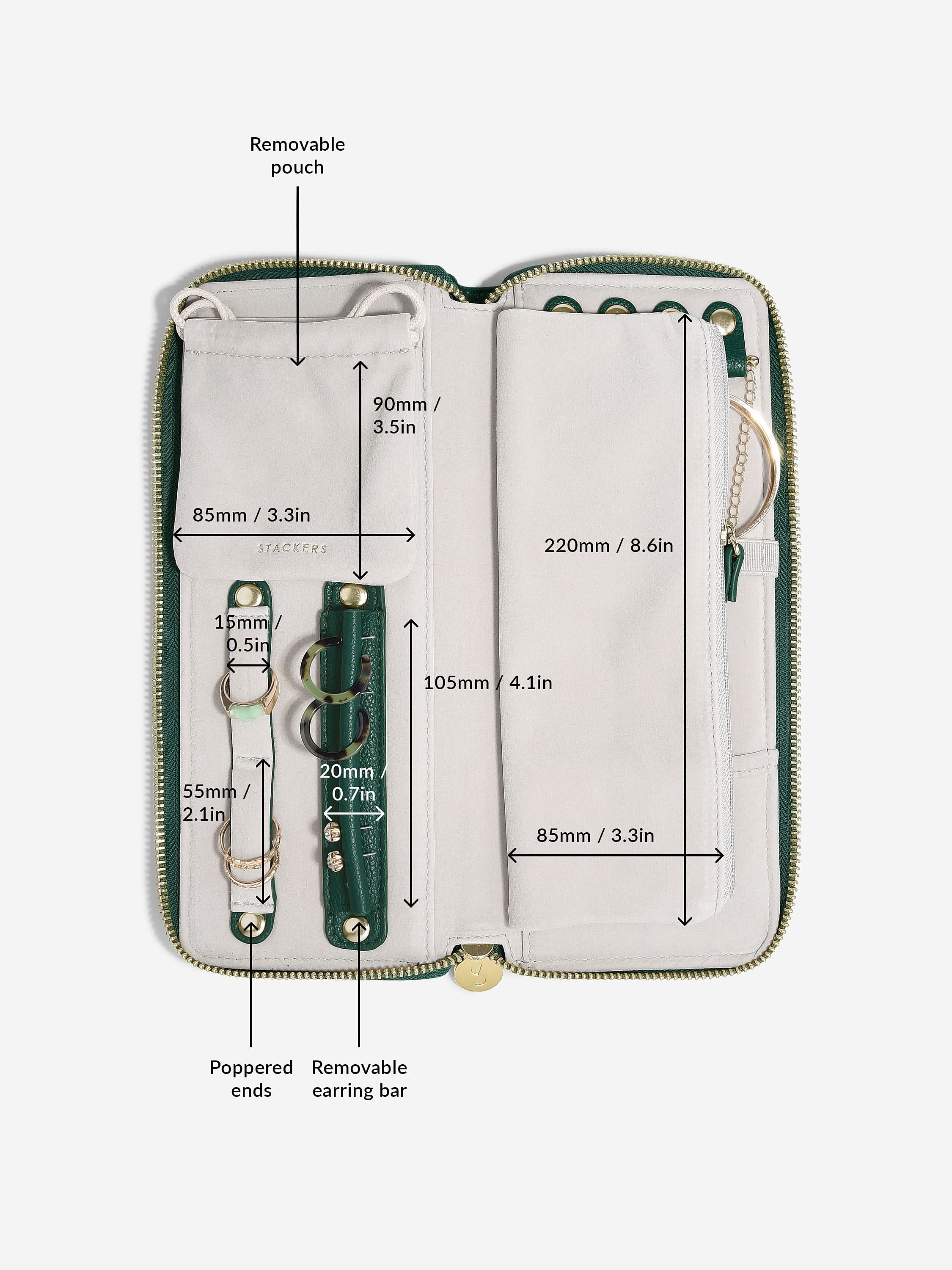Stackers Jewellery Roll Bosgroen - Mystackers