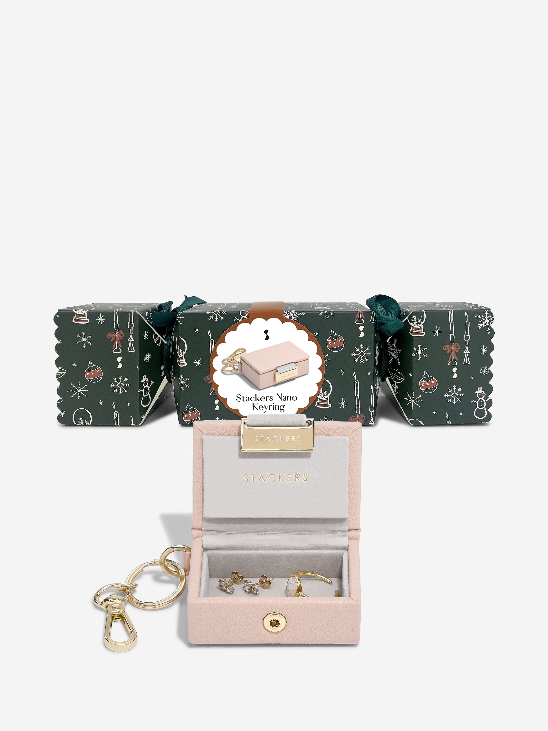 Stackers Jewellery Box Keyring in Party Cracker Pink