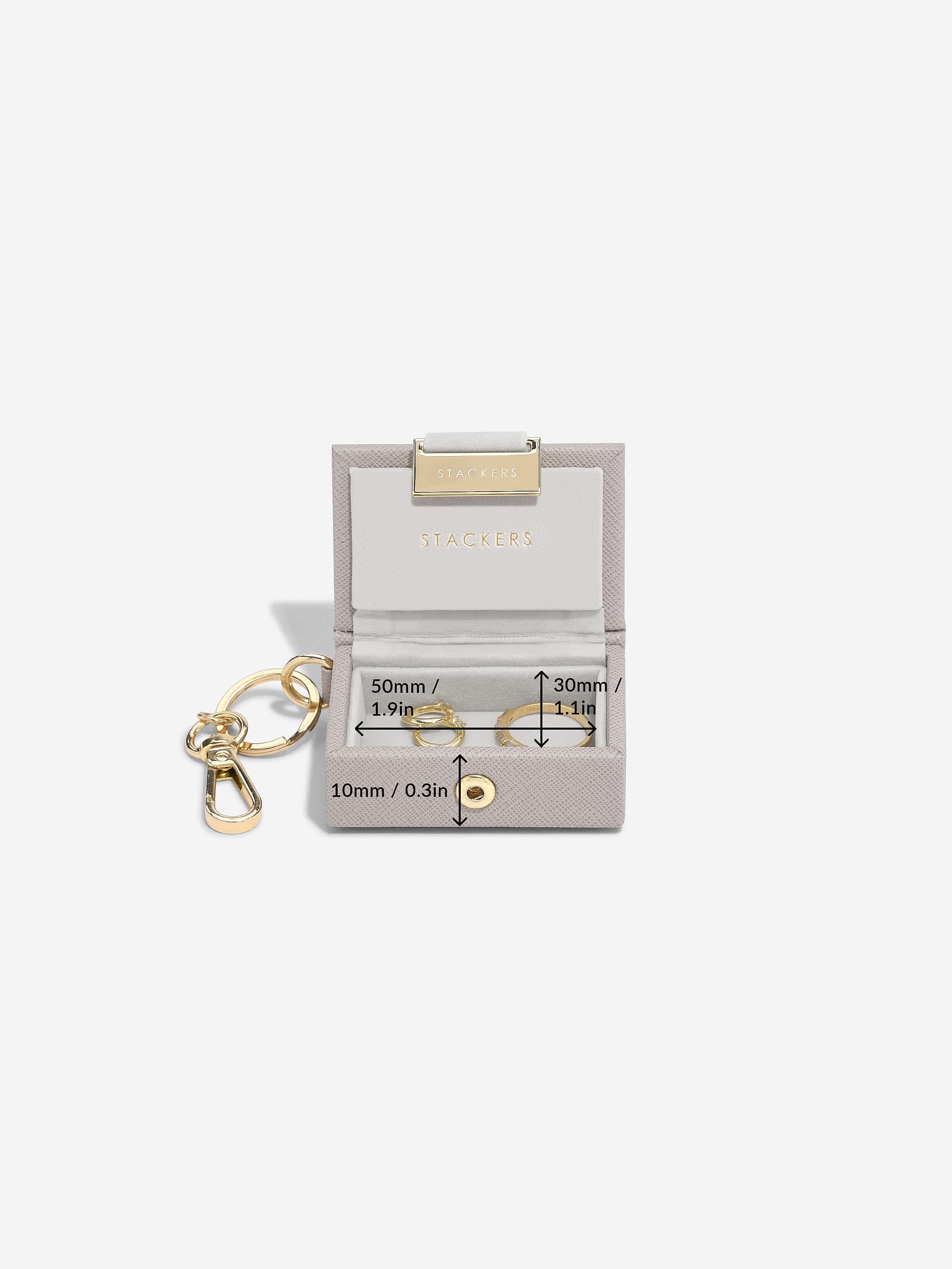 Stackers Juwelendoos Sleutelhanger in Decoratieve Kerstbal Taupe - Mystackers