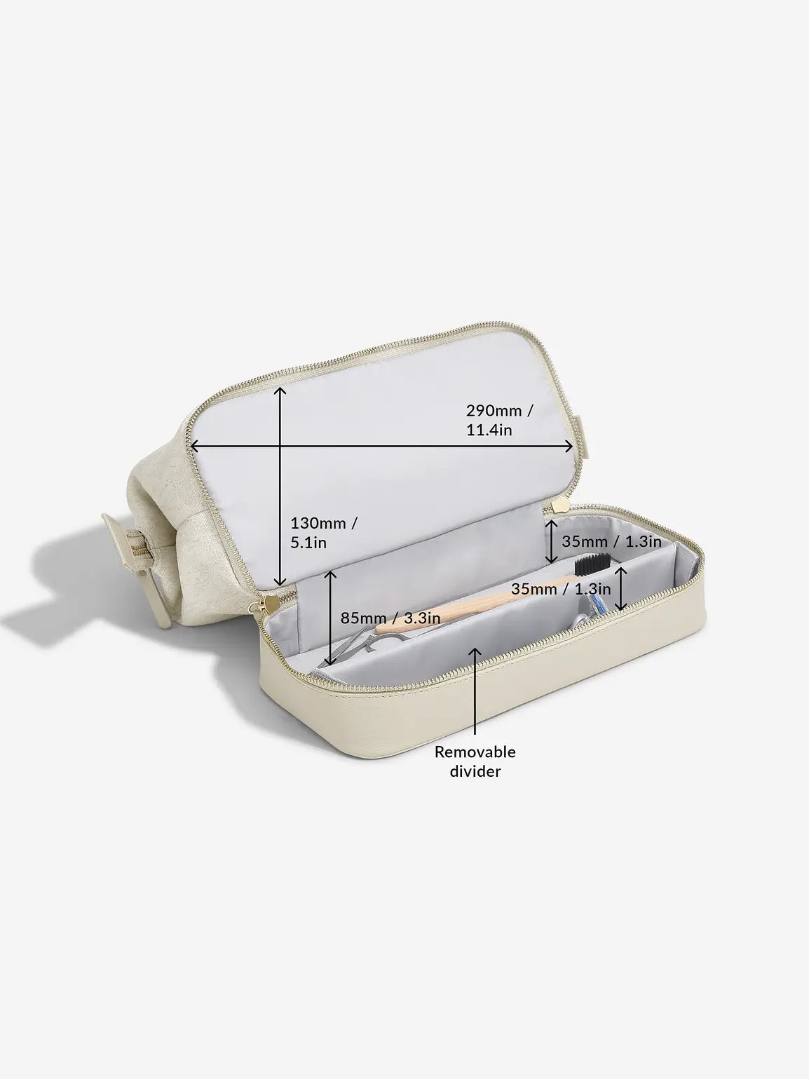 Stackers Toiletry Bag Oatmeal & Linen