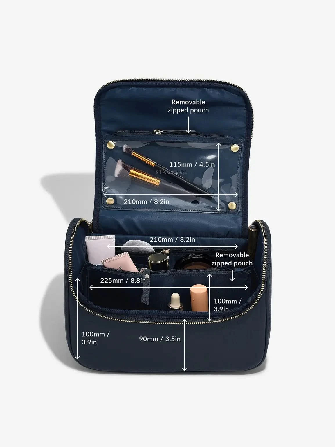 Stackers Grote Cosmeticacase Marineblauw - Mystackers