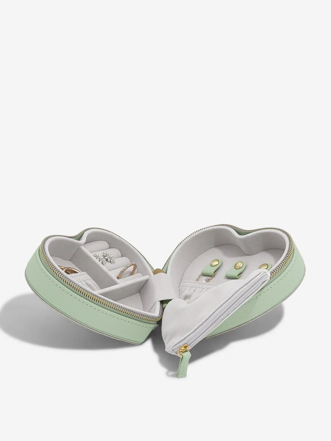 Stackers Mama Heart Travel Jewellery Box Green