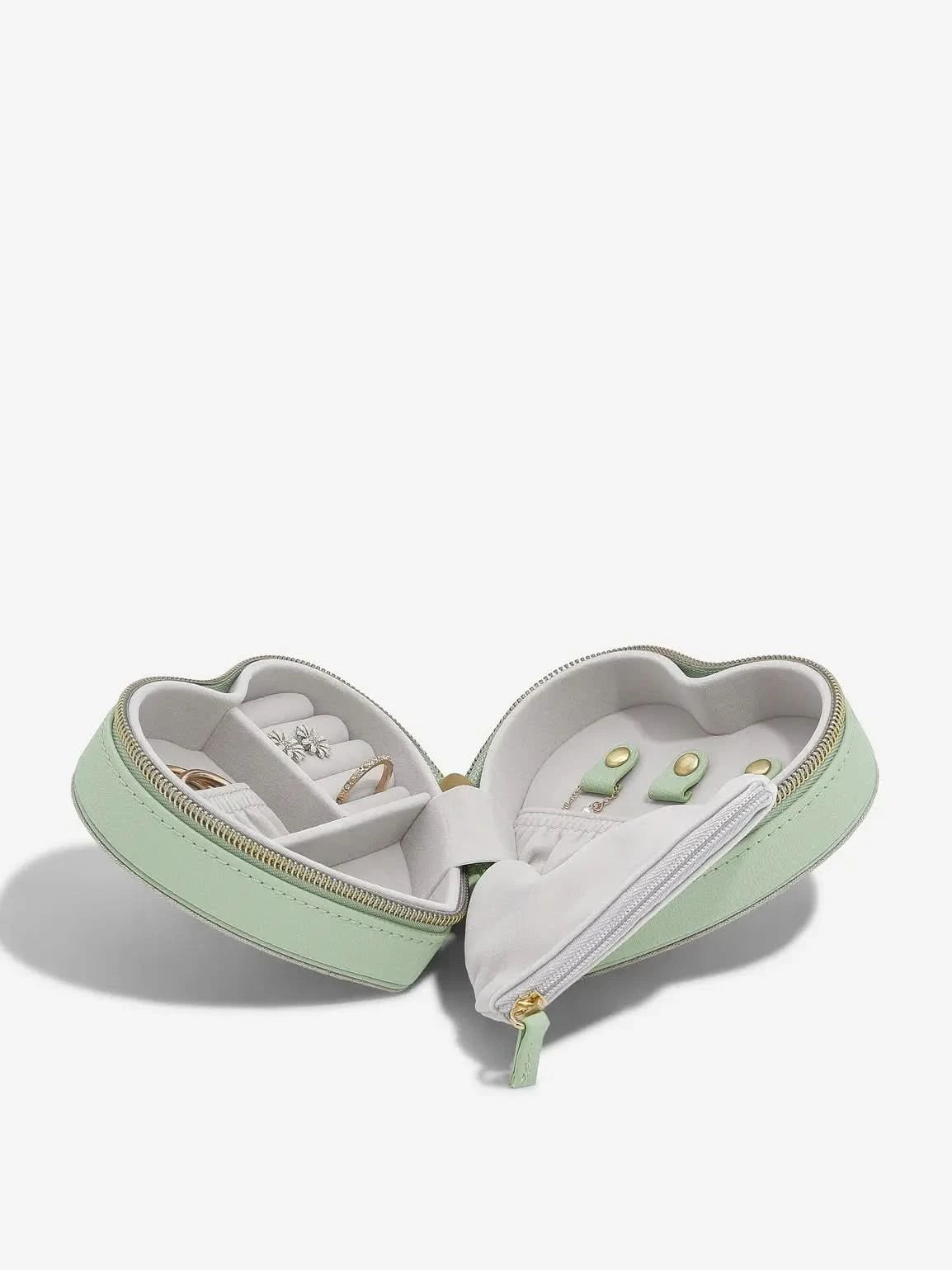 Stackers Mama Heart Travel Jewellery Box Green
